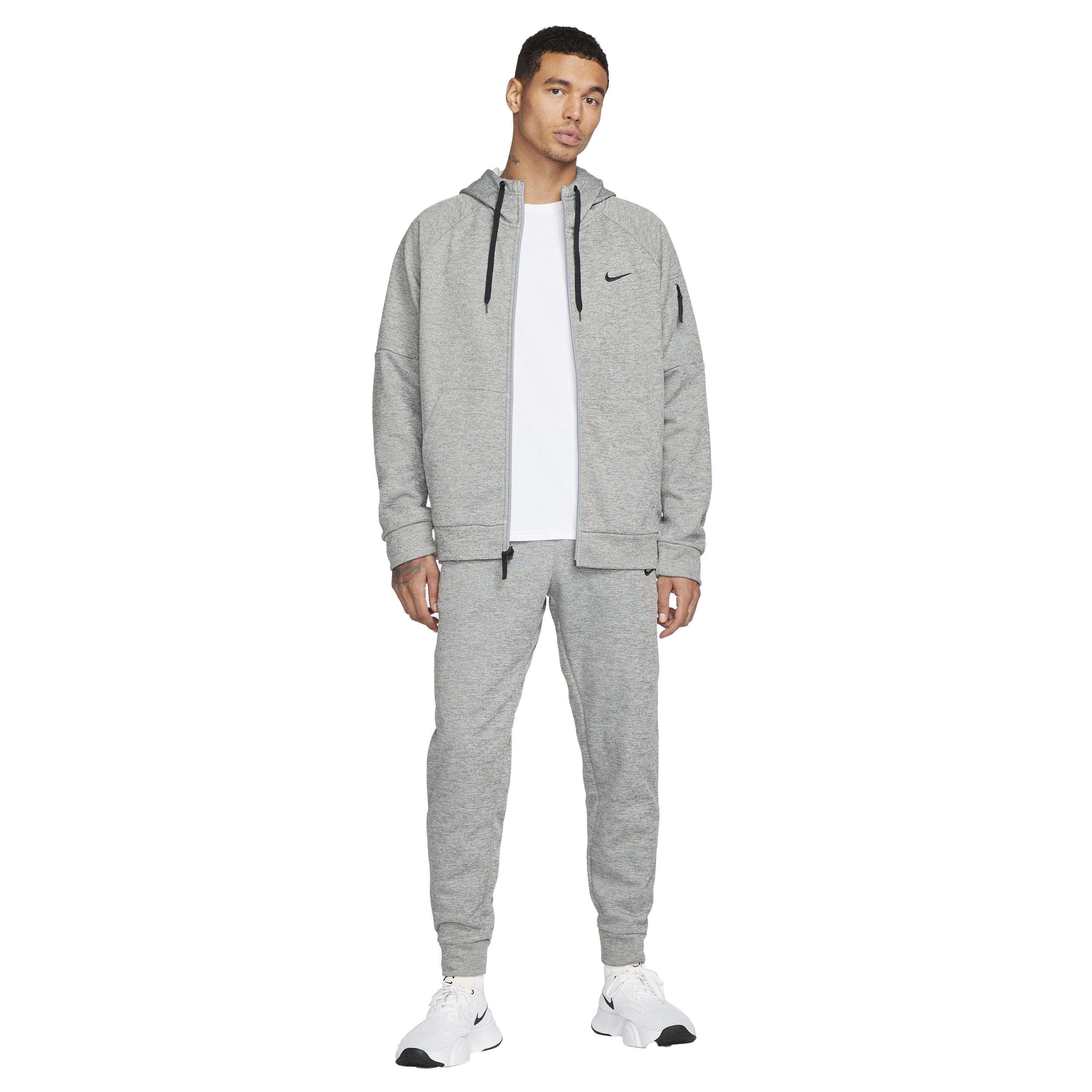 Nike Men's Therma-Fit Full-Zip Fitness Fleece Hoodie - GREY Thumbnail View 5