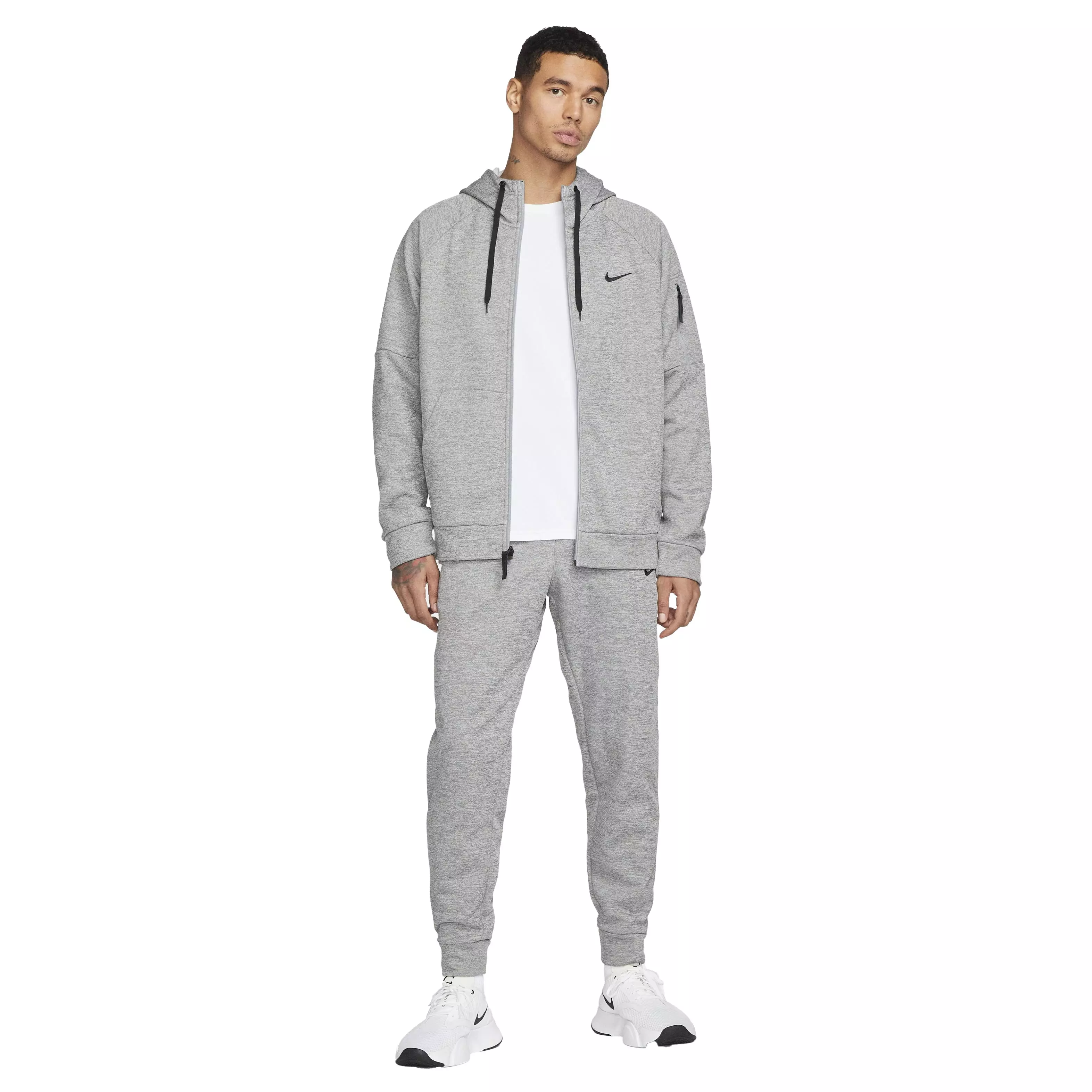 Nike Men's Therma-Fit Full-Zip Fitness Fleece Hoodie - GREY