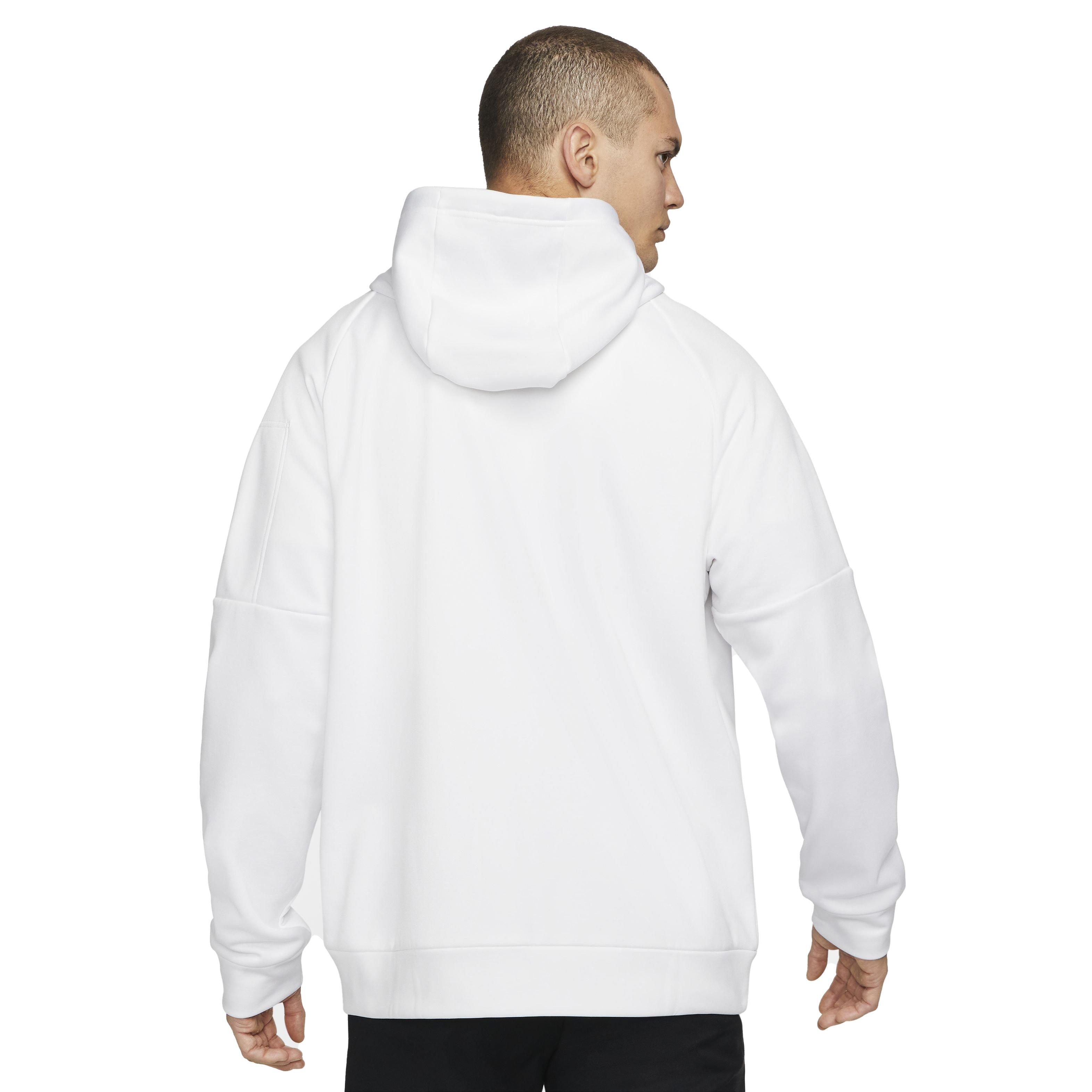 Nike Men's Therma-Fit Full-Zip Fitness Fleece Hoodie - WHITE Thumbnail View 2
