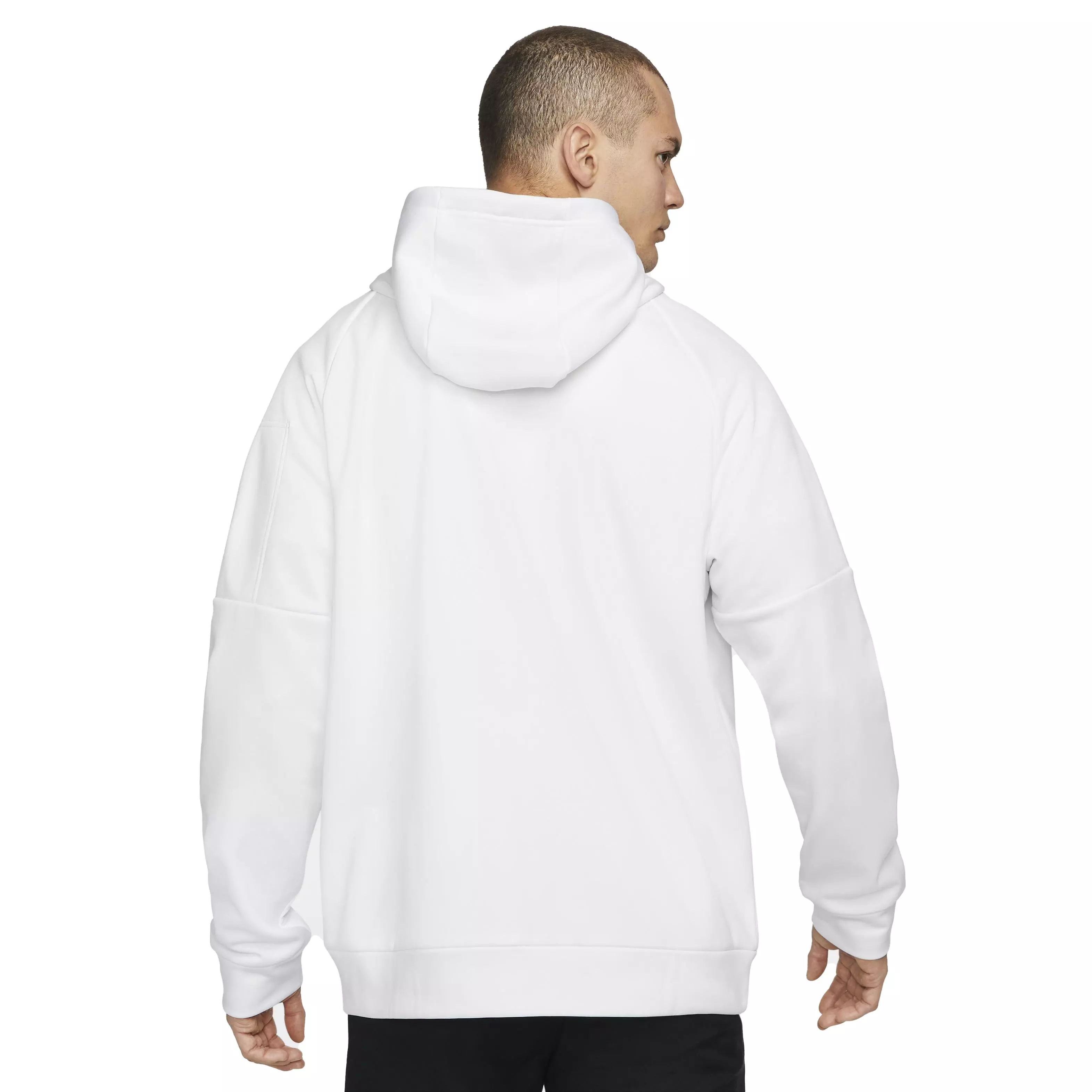 Nike Men's Therma-Fit Full-Zip Fitness Fleece Hoodie - WHITE