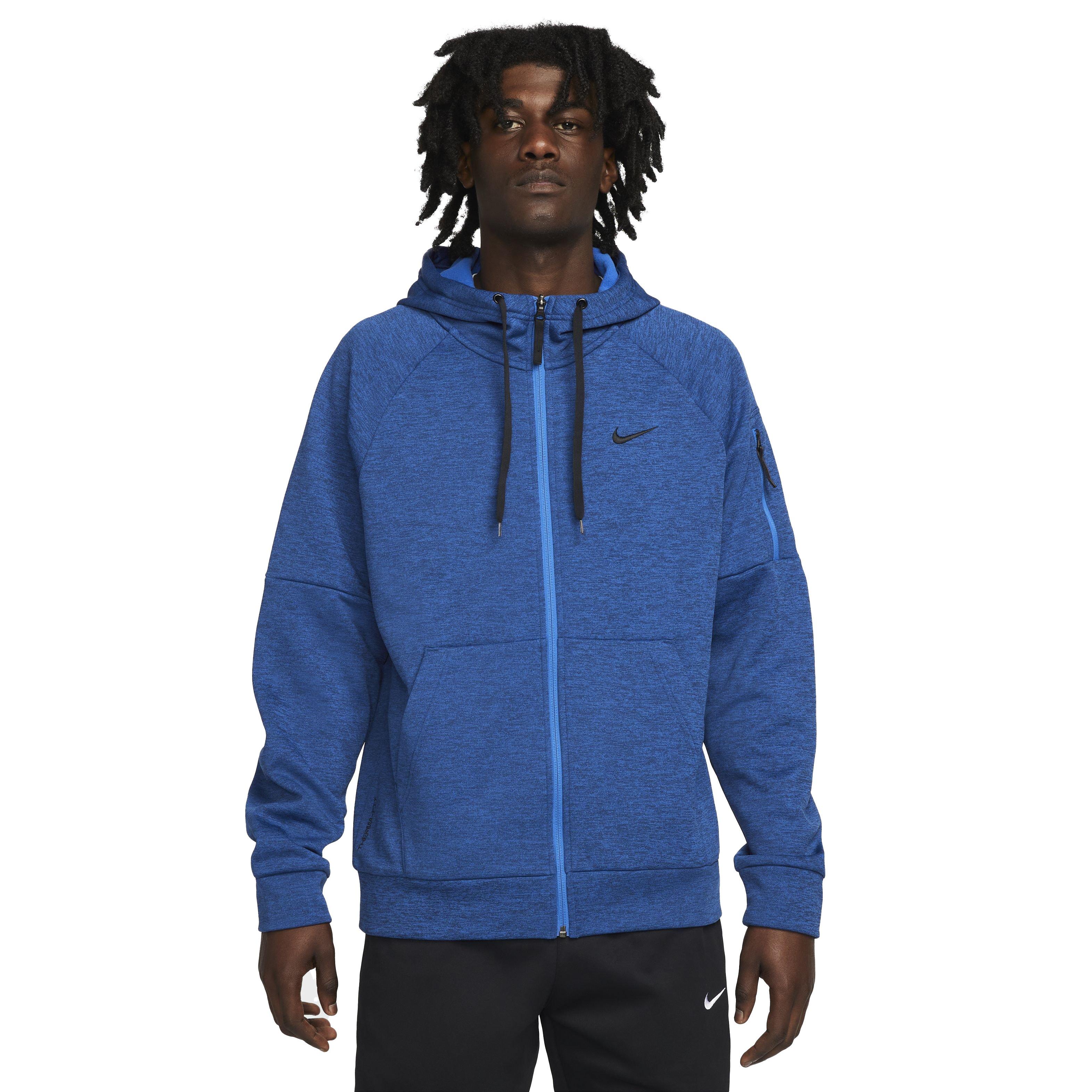 Nike Men's Therma-Fit Full-Zip Fitness Fleece Hoodie - ROYAL Thumbnail View 1