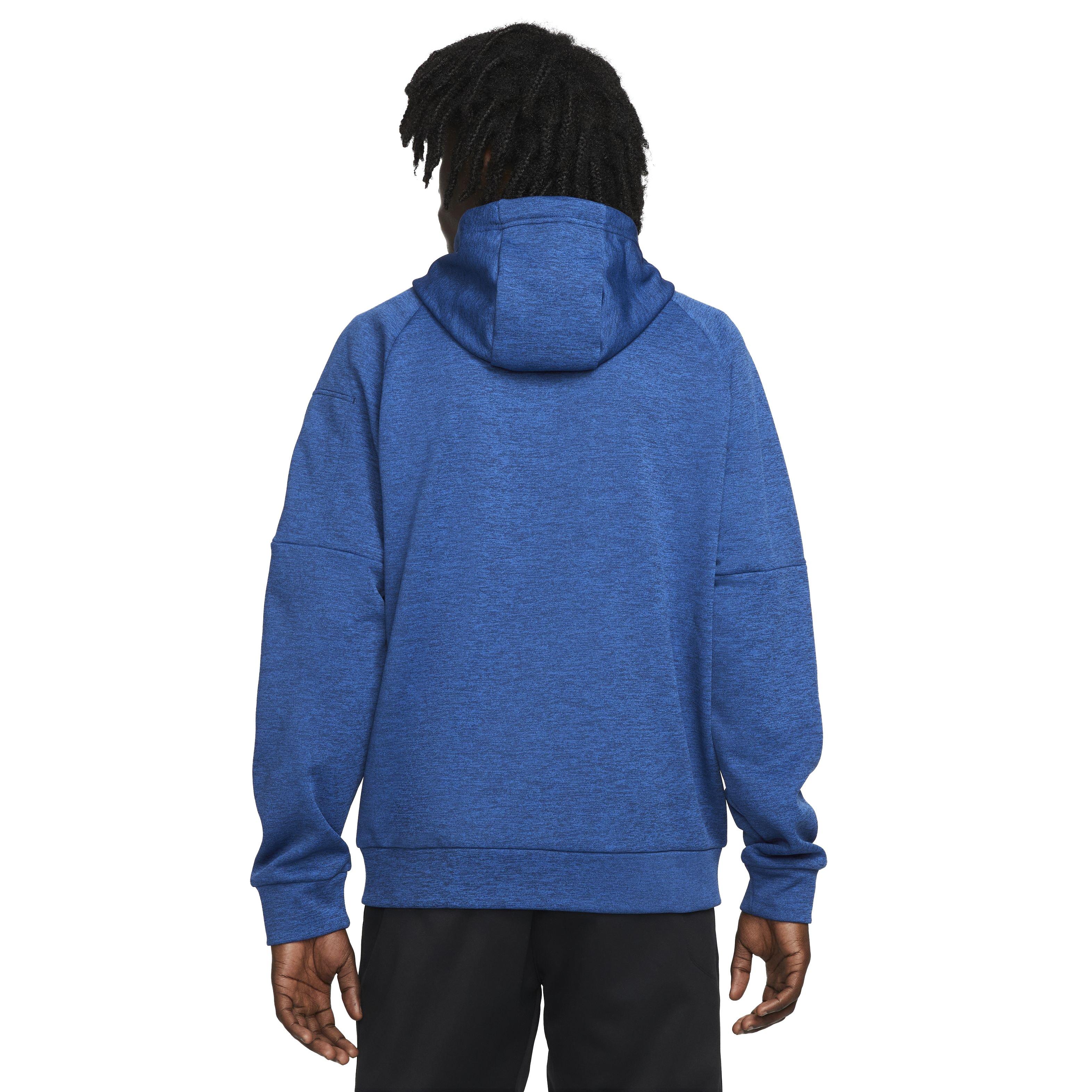 Nike Men's Therma-Fit Full-Zip Fitness Fleece Hoodie - ROYAL Thumbnail View 2