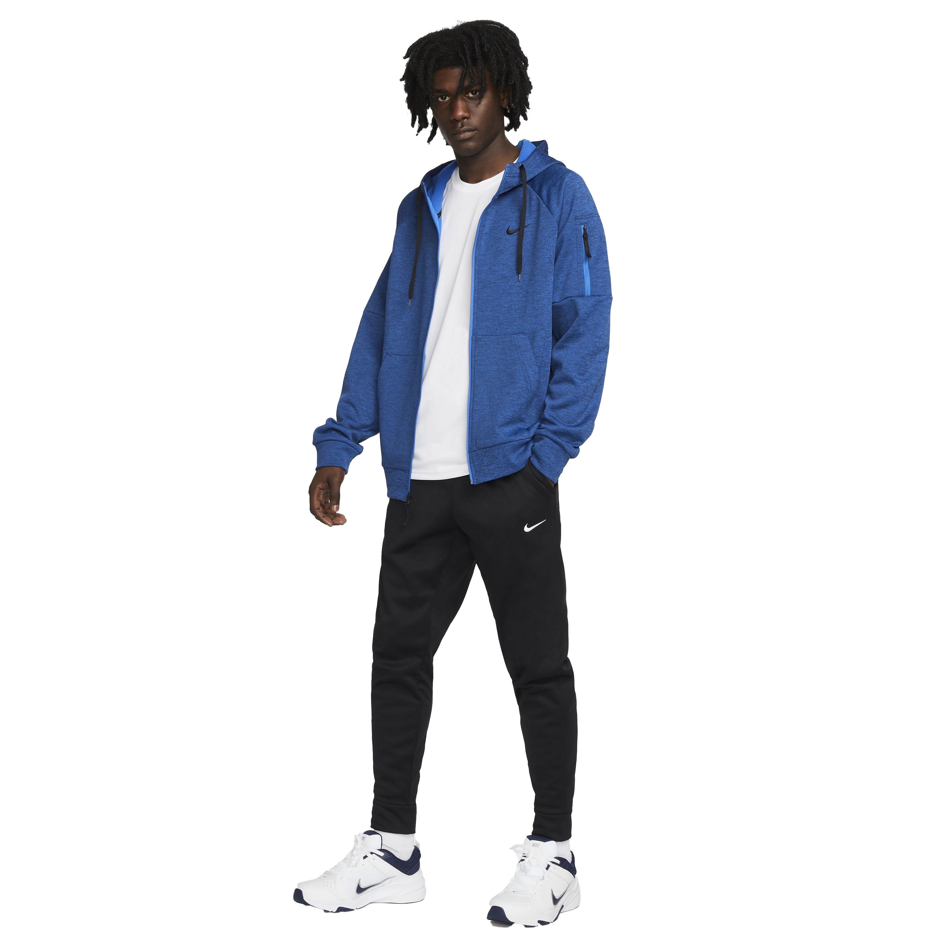 Nike Men's Therma-Fit Full-Zip Fitness Fleece Hoodie - ROYAL Thumbnail View 4