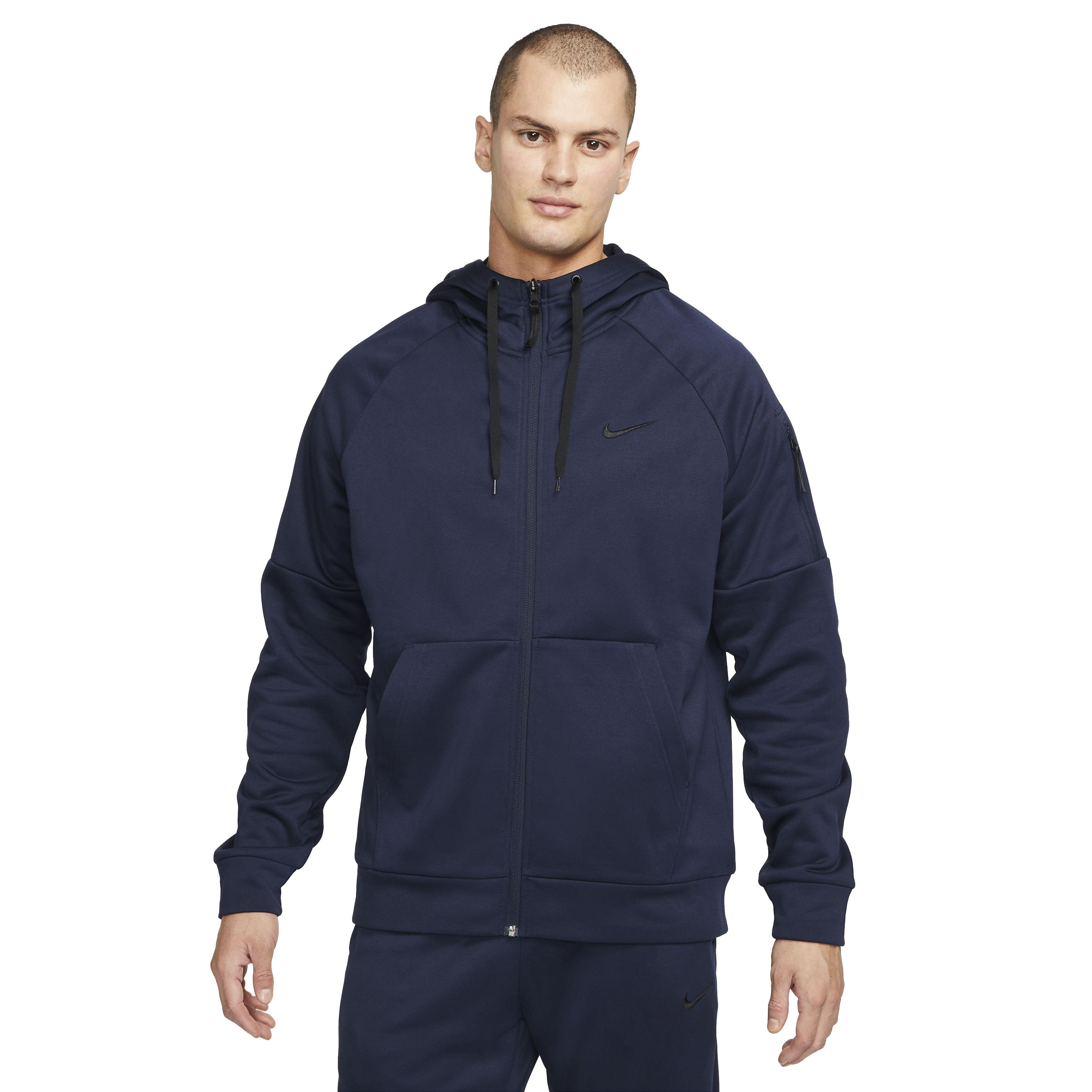 Nike Men's Therma-Fit Full-Zip Fitness Fleece Hoodie - NAVY Thumbnail View 1