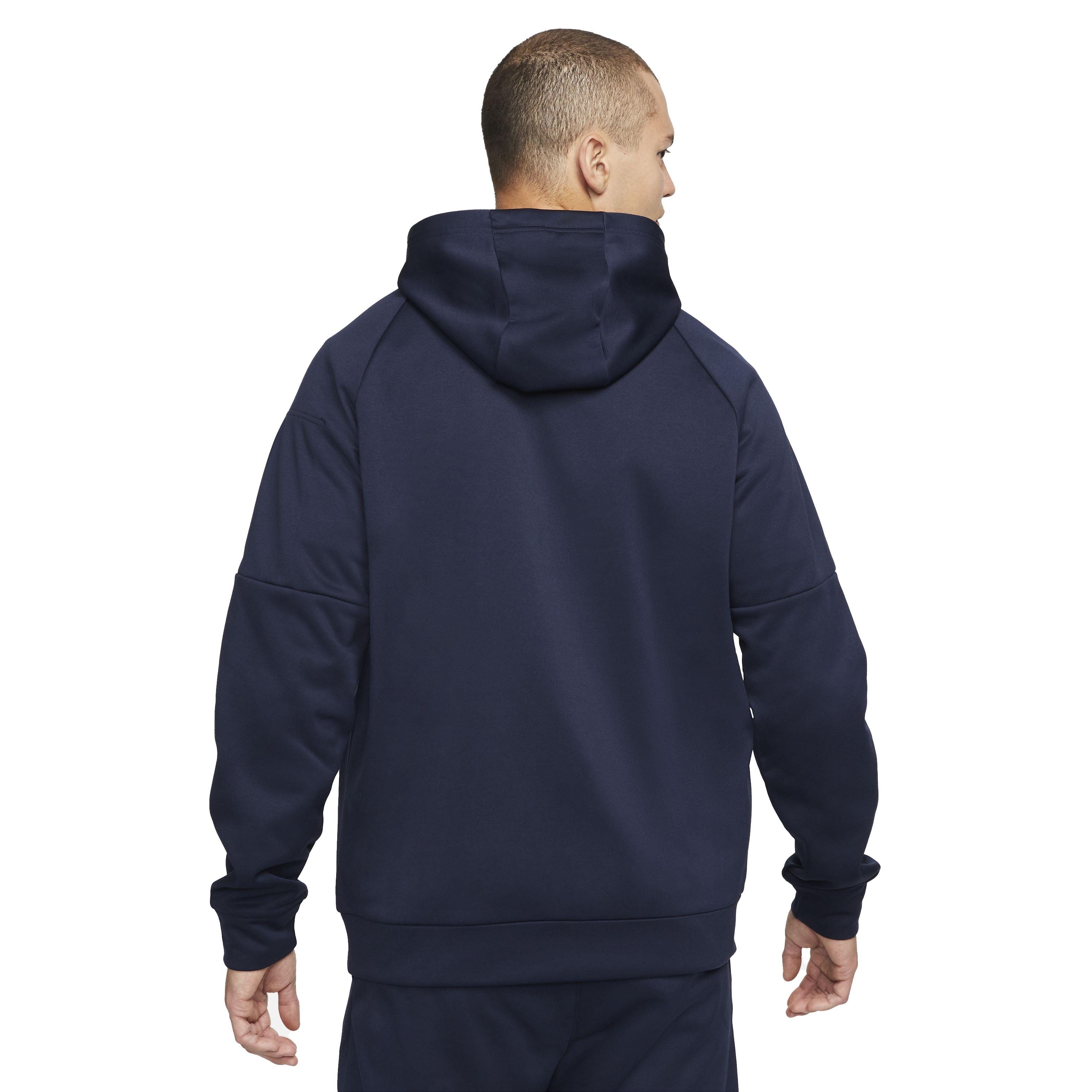 Nike Men's Therma-Fit Full-Zip Fitness Fleece Hoodie - NAVY Thumbnail View 2