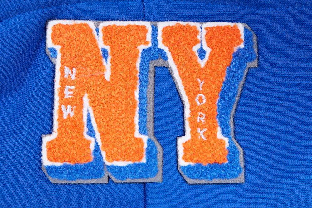 Pro Standard Women's MLB New York Mets Mashup Rib Cropped Fleece PO Hoodie -Royal/Orange - ROYAL/ORANGE Thumbnail View 7