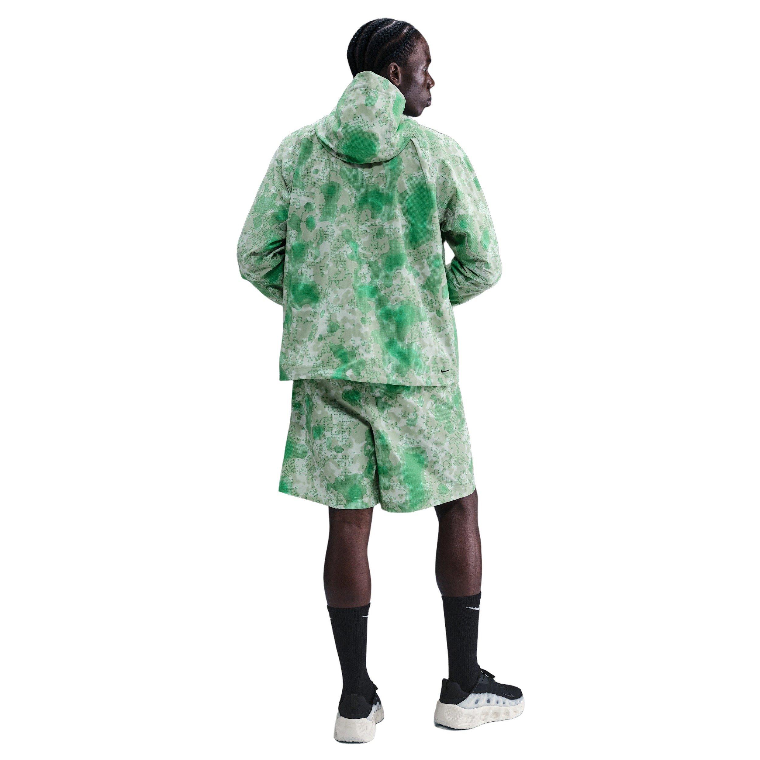 Nike Men's Tech Dri-FIT Woven Camo Windrunner Oversized Graphic All Over Print Jacket - Grey - GREY Thumbnail View 5