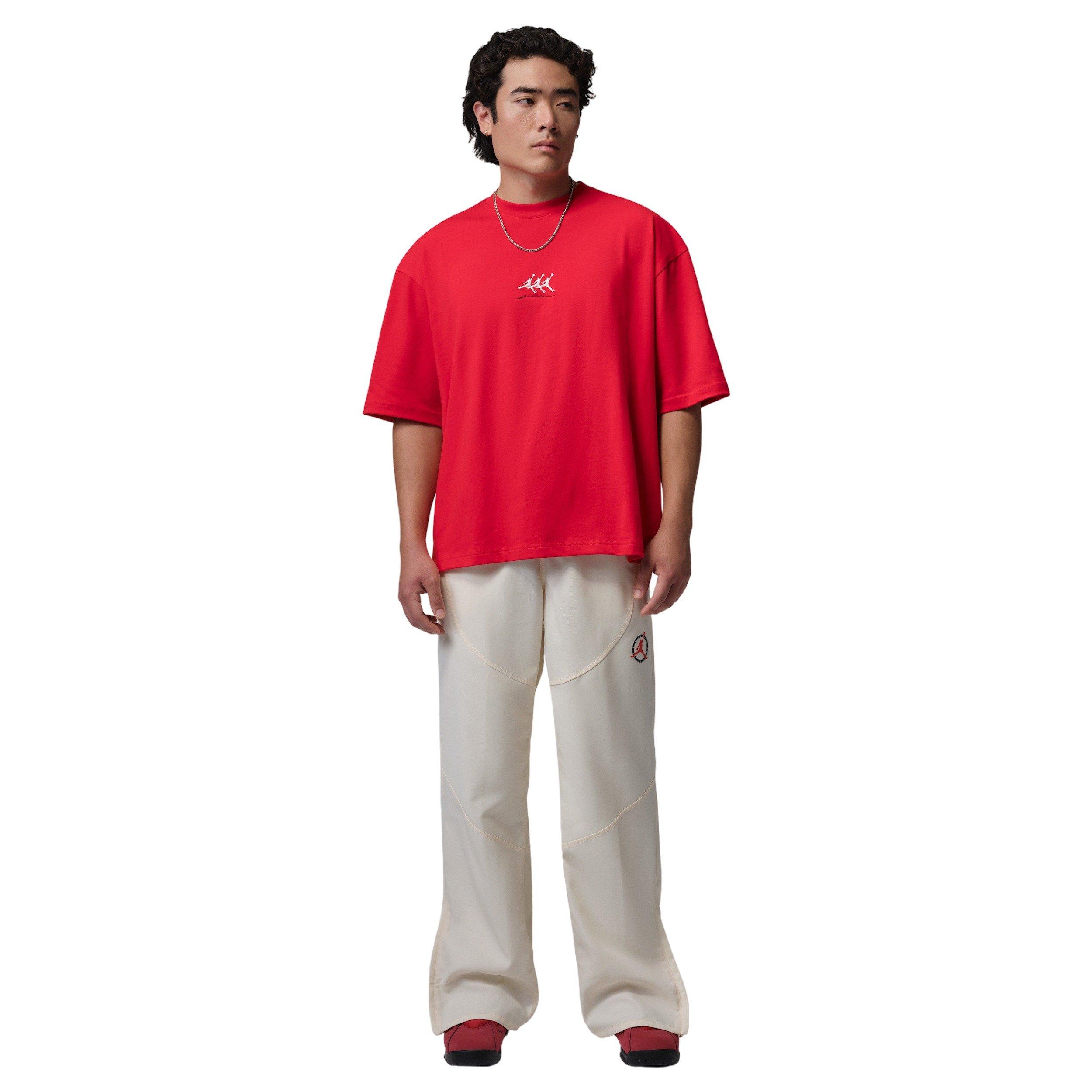 Jordan Men's Flight Oversized Graphic T-Shirt - RED Thumbnail View 5