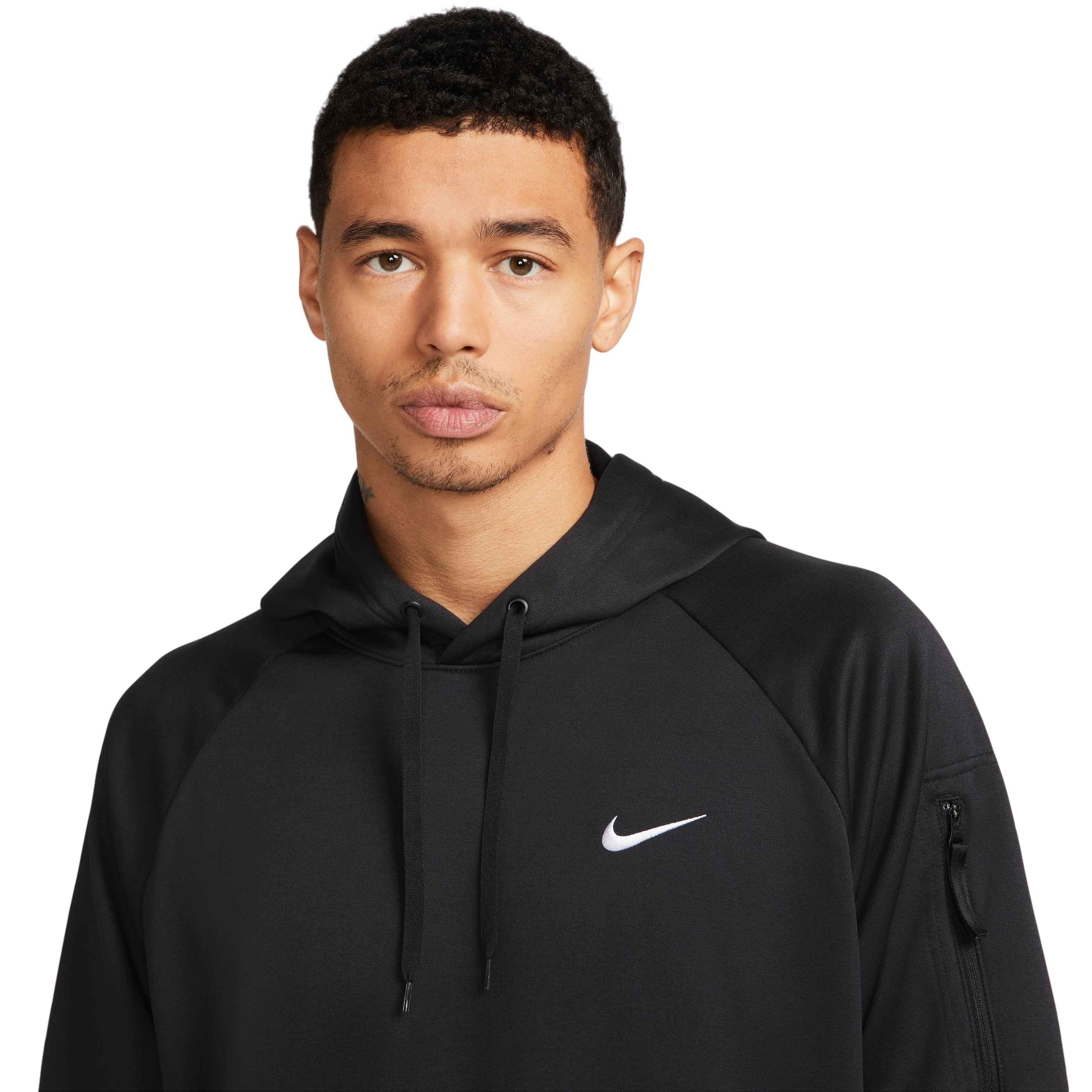 Nike Men's Therma-Fit Pullover Fitness Fleece Hoodie - BLACK Thumbnail View 3
