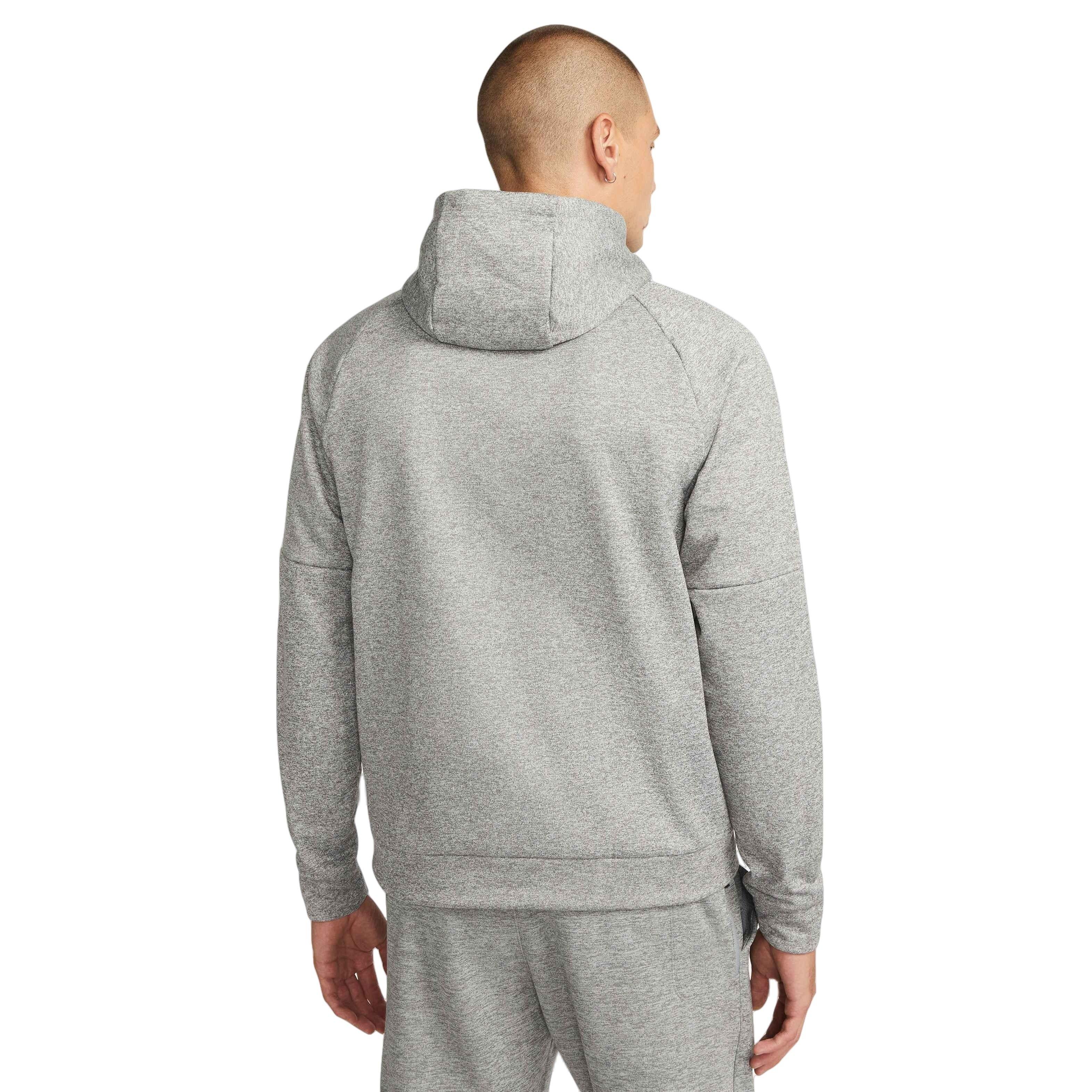 Nike Men's Therma-Fit Pullover Fitness Fleece Hoodie - GREY Thumbnail View 2