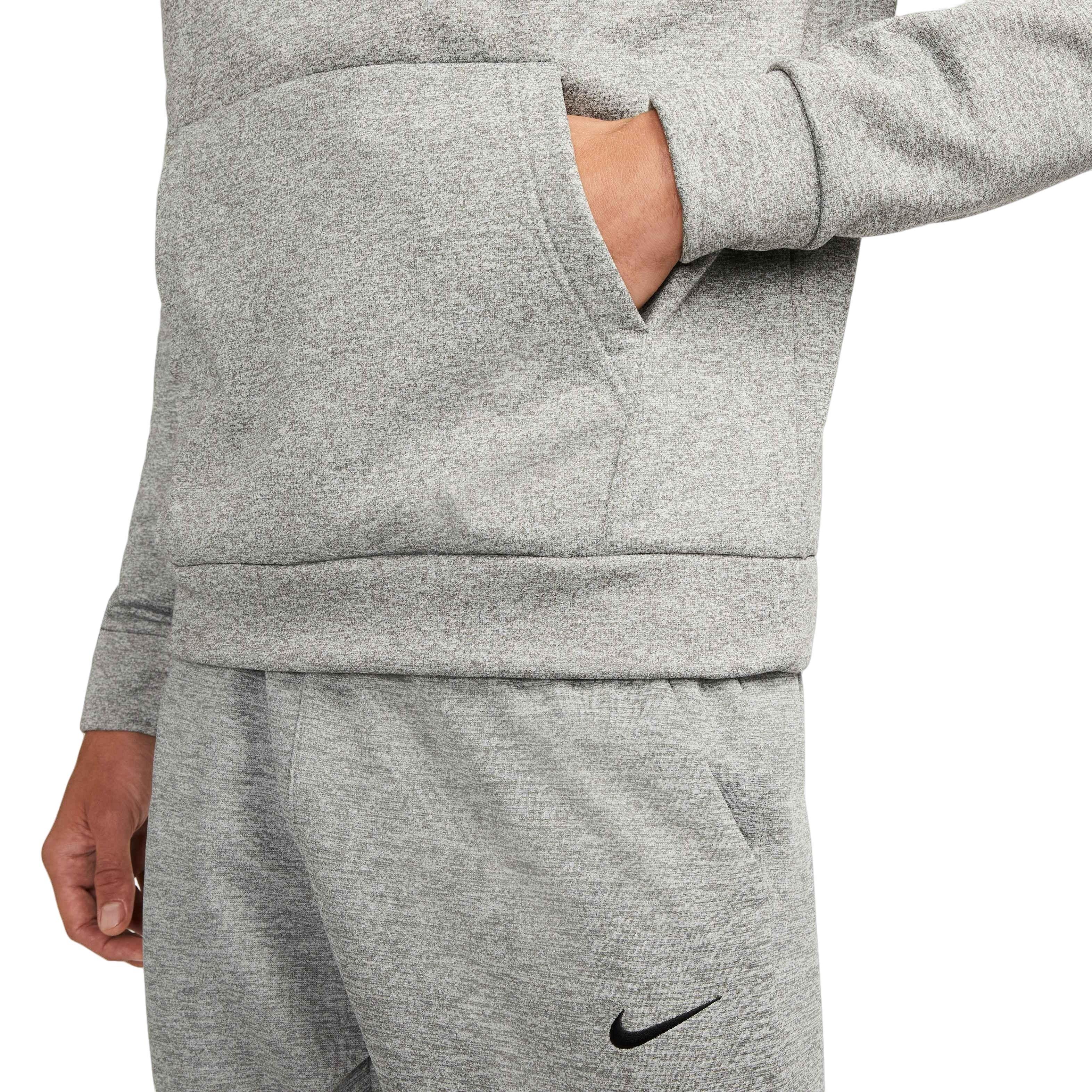 Nike Men's Therma-Fit Pullover Fitness Fleece Hoodie - GREY Thumbnail View 4