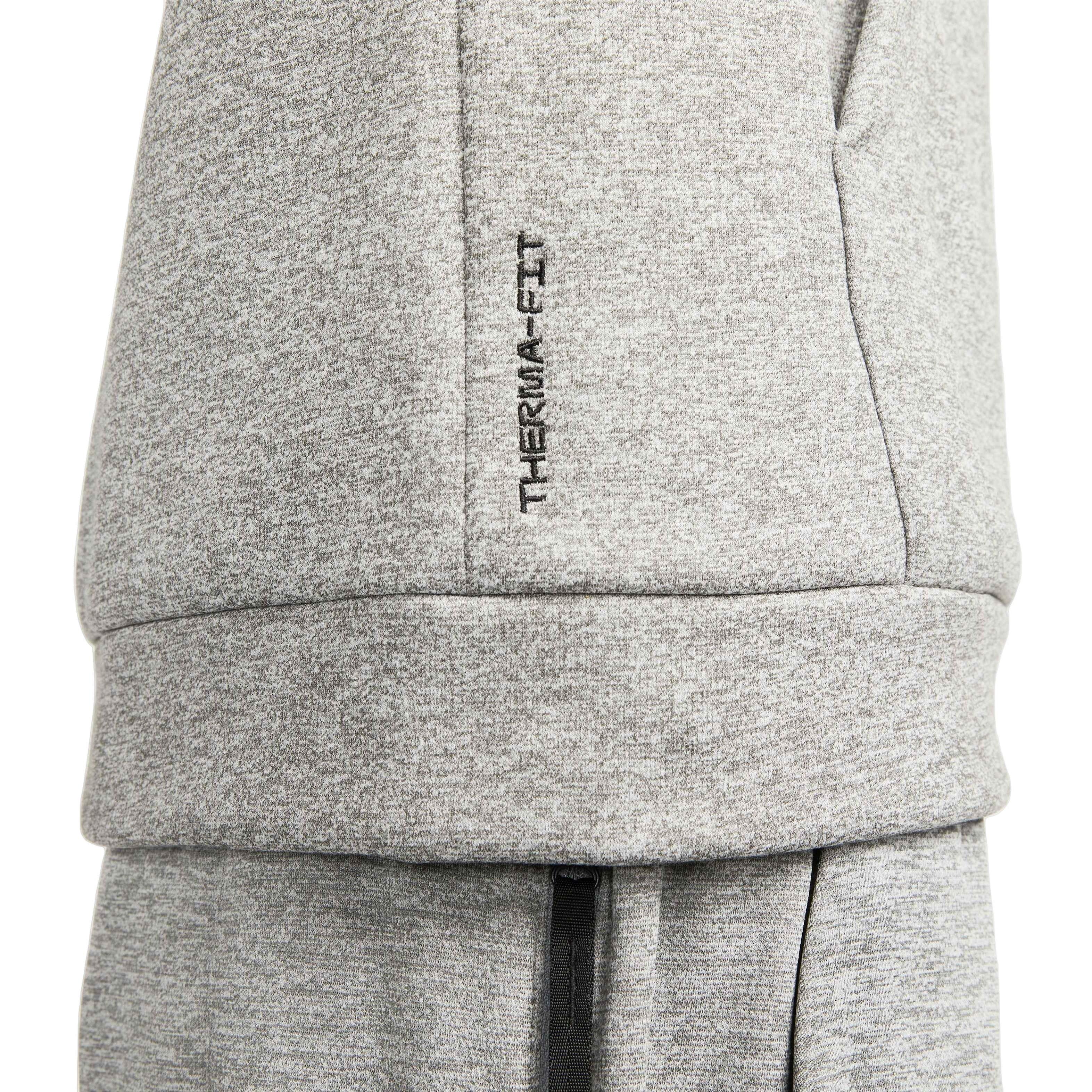 Nike Men's Therma-Fit Pullover Fitness Fleece Hoodie - GREY Thumbnail View 5
