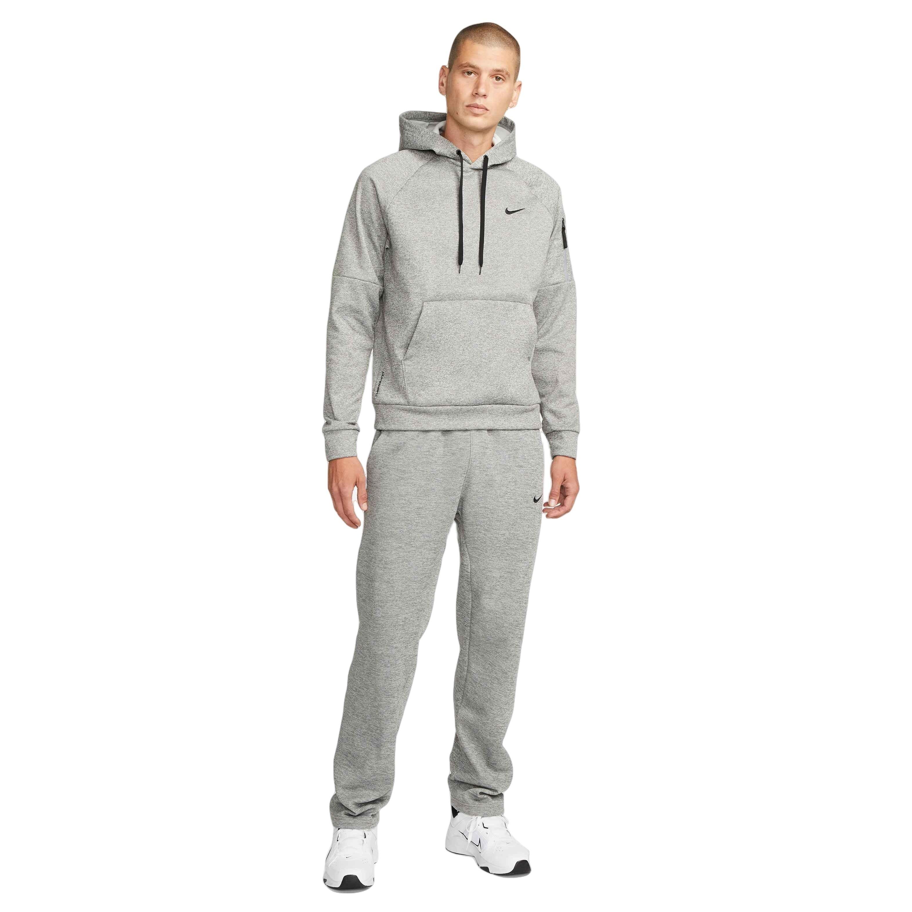 Nike Men's Therma-Fit Pullover Fitness Fleece Hoodie - GREY Thumbnail View 6