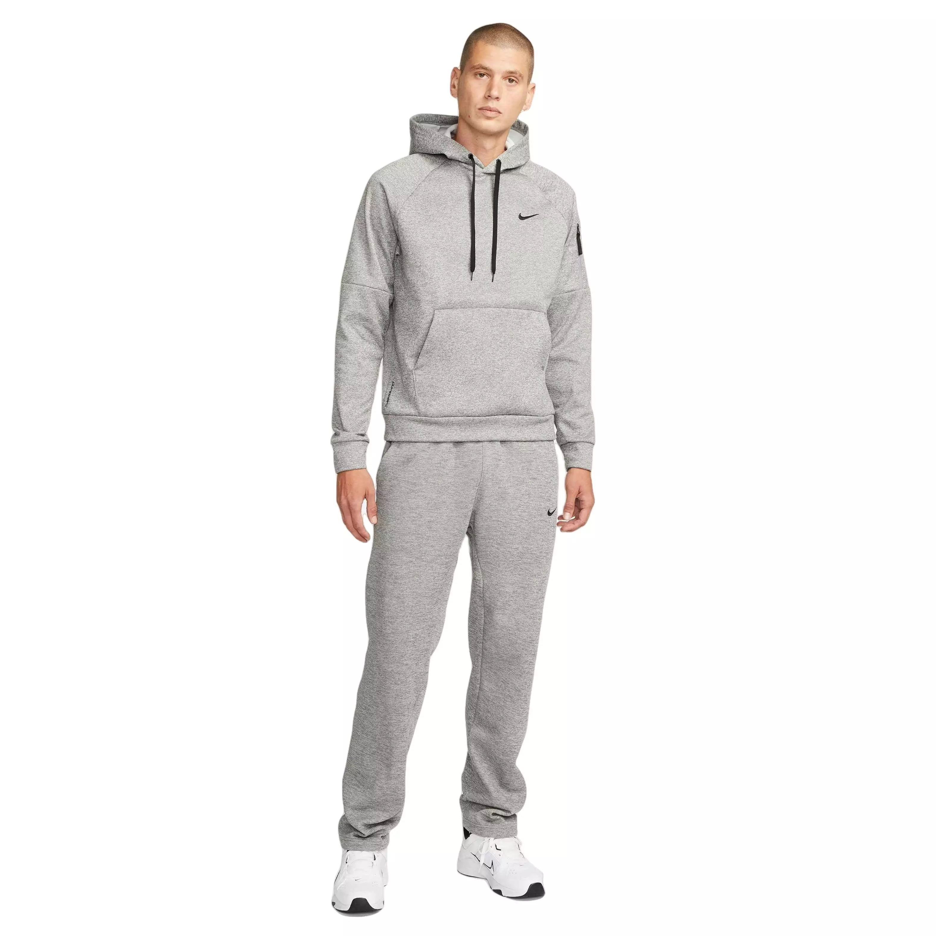 Nike Men's Therma-Fit Pullover Fitness Fleece Hoodie - GREY