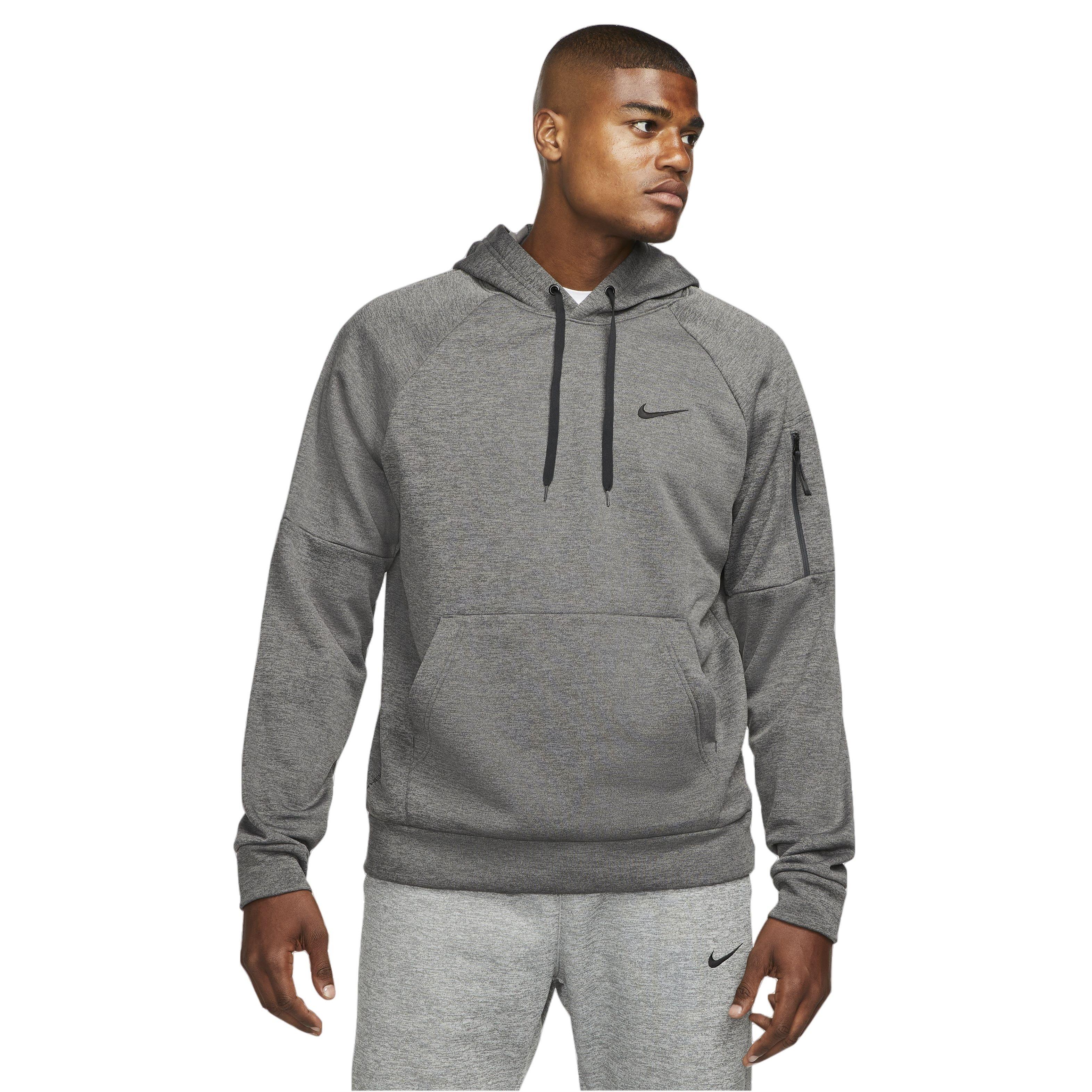 Nike Men's Therma-Fit Pullover Fitness Fleece Hoodie - CHARCOAL GREY Thumbnail View 1