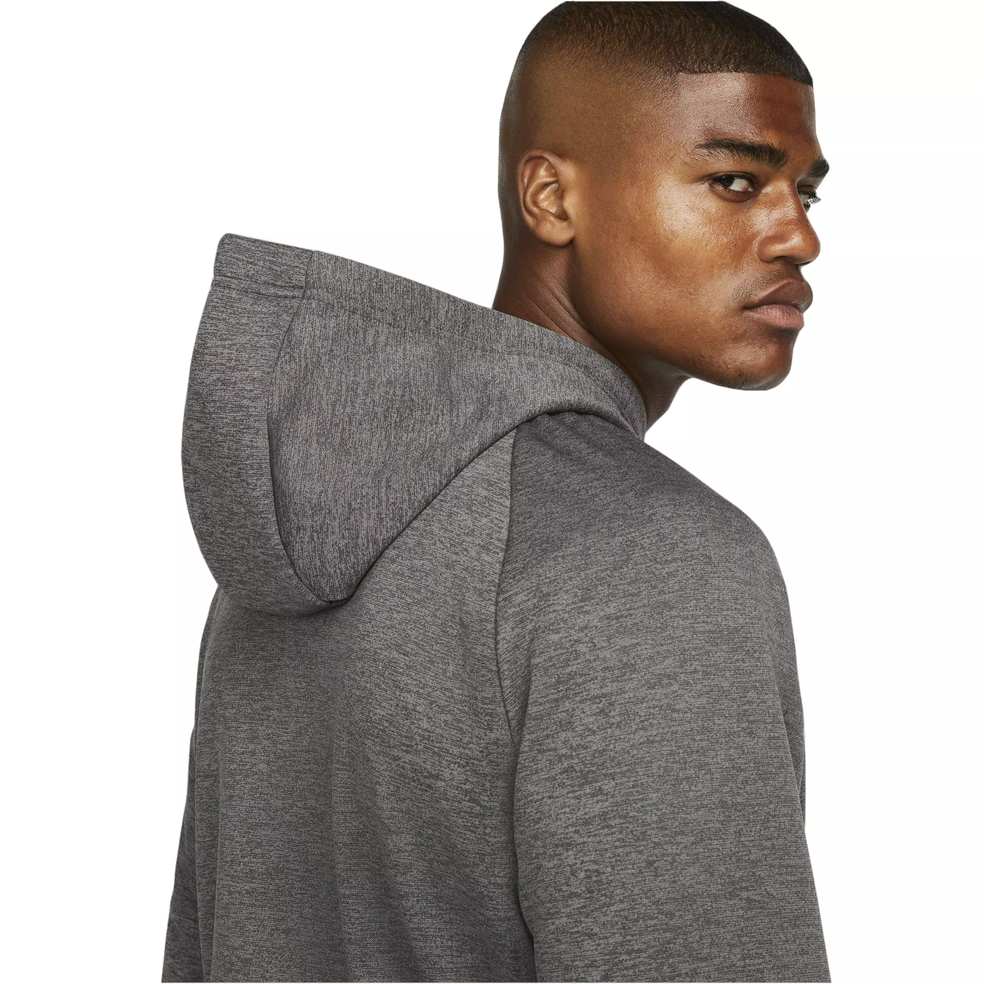 Nike Men's Therma-Fit Pullover Fitness Fleece Hoodie - CHARCOAL GREY