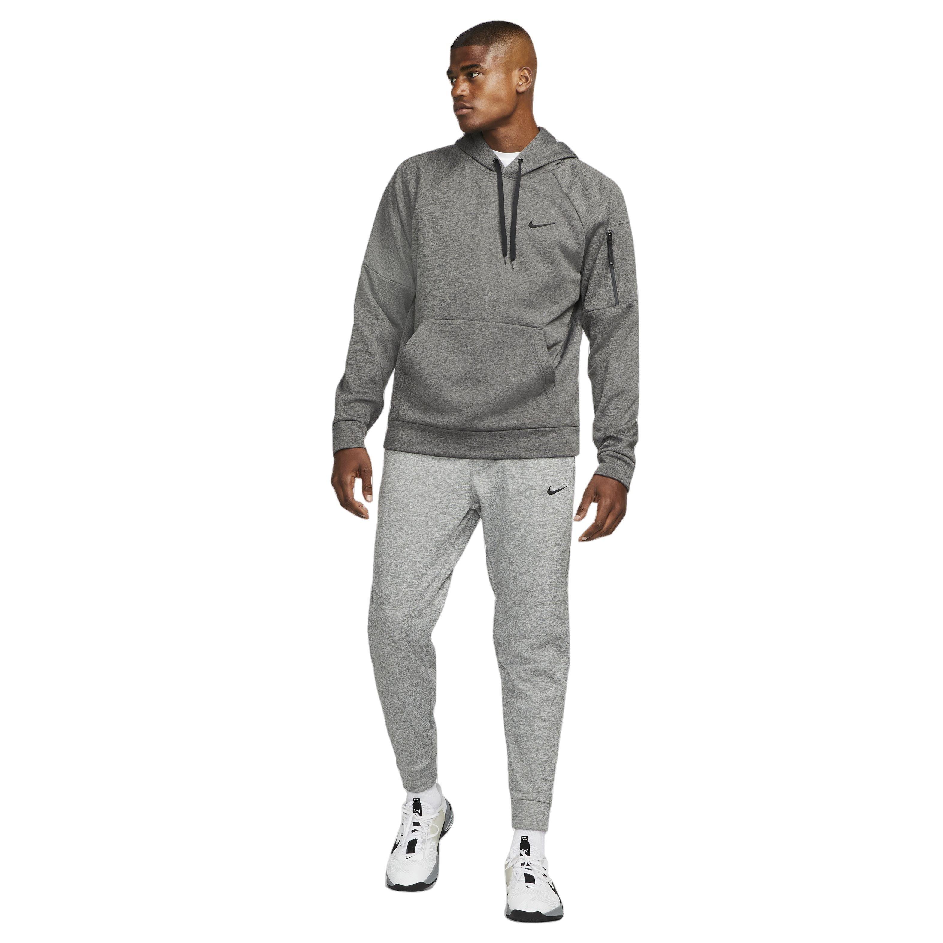 Nike Men's Therma-Fit Pullover Fitness Fleece Hoodie - CHARCOAL GREY Thumbnail View 7
