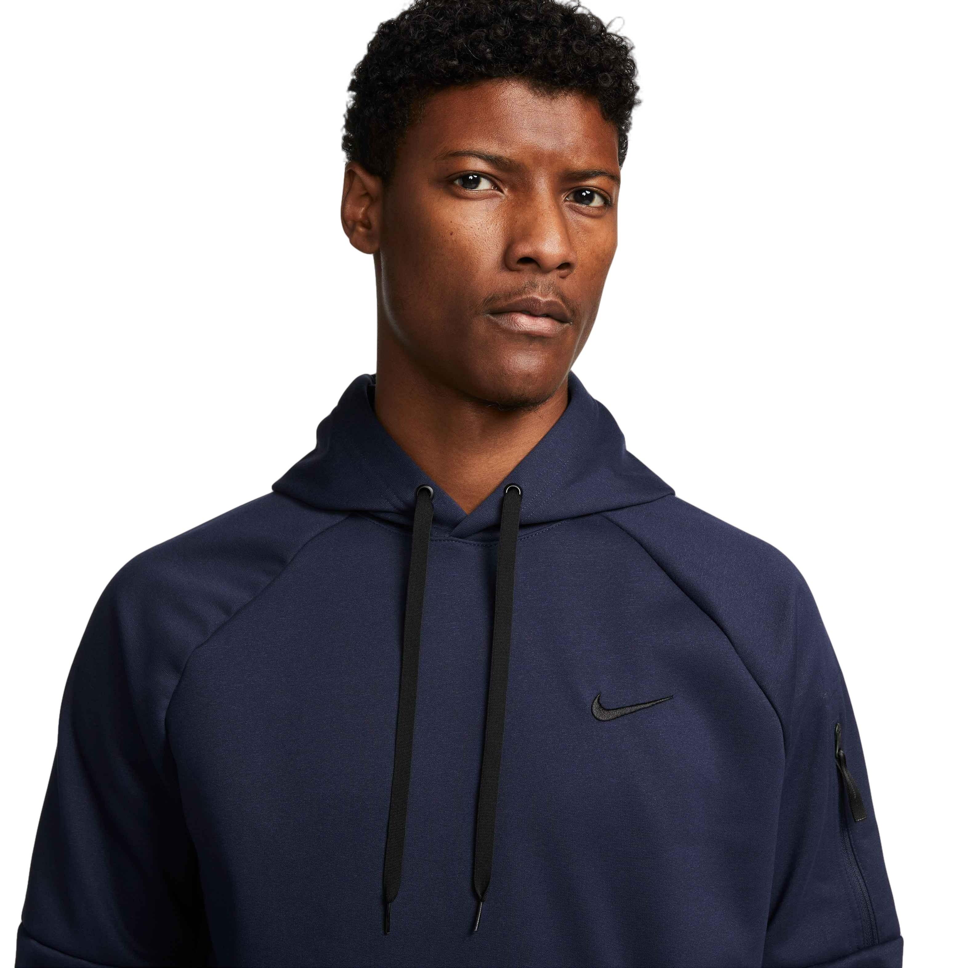 Nike Men's Therma-Fit Pullover Fitness Fleece Hoodie - NAVY Thumbnail View 3