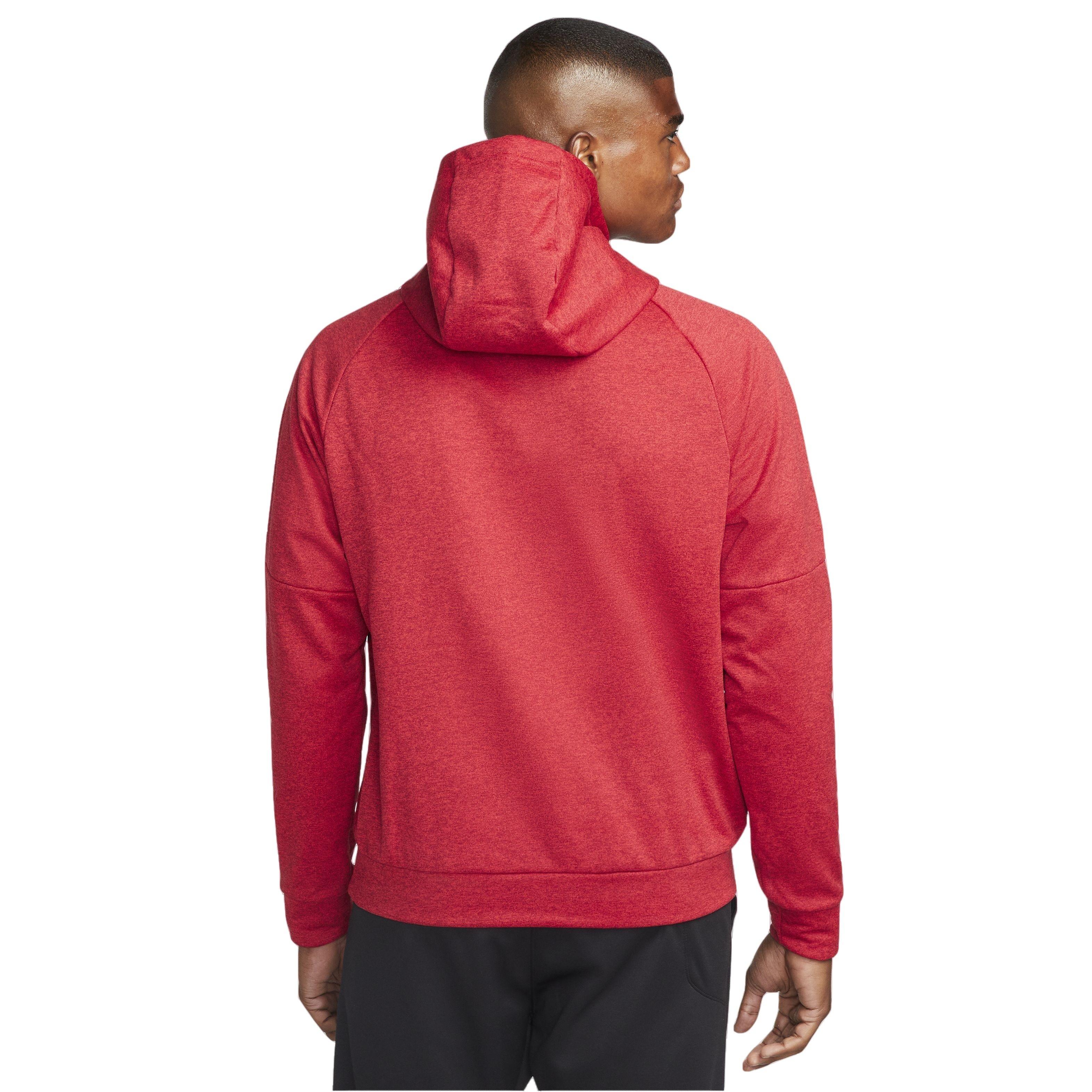 Nike Men's Therma-Fit Pullover Fitness Fleece Hoodie - RED Thumbnail View 2