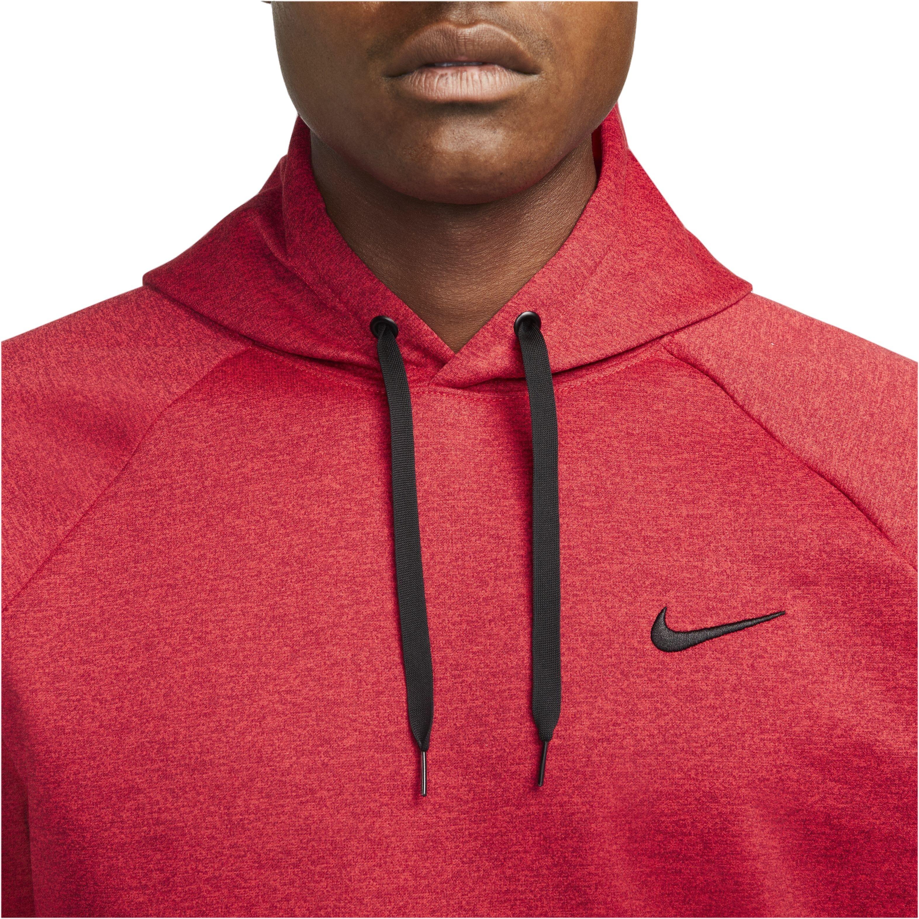 Nike Men's Therma-Fit Pullover Fitness Fleece Hoodie - RED Thumbnail View 3