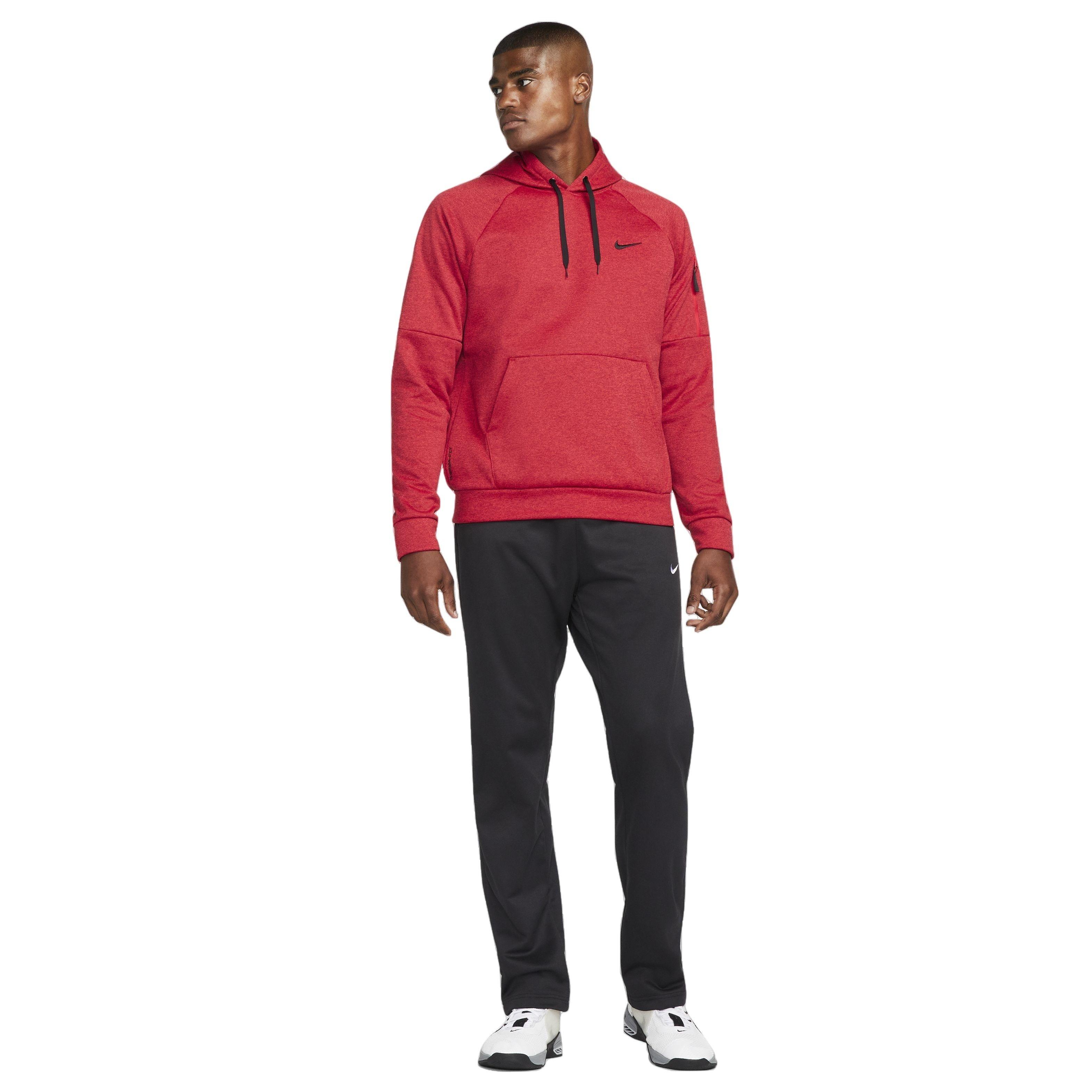 Nike Men's Therma-Fit Pullover Fitness Fleece Hoodie - RED Thumbnail View 7