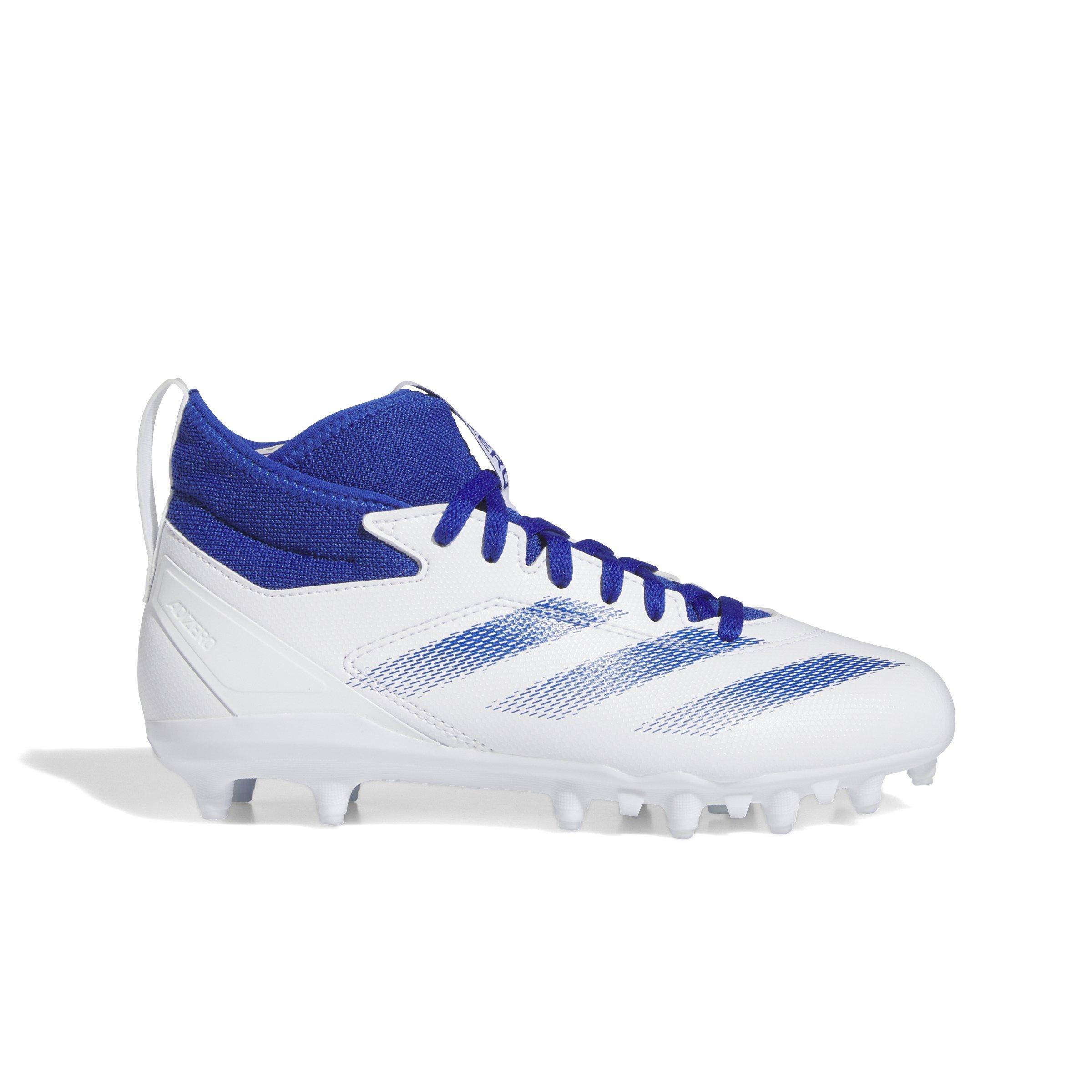 adidas Adizero Impact.2 Ftwr White/Team Royal Blue/Ftwr White Grade  School Boys' Football Cleat - Hibbett