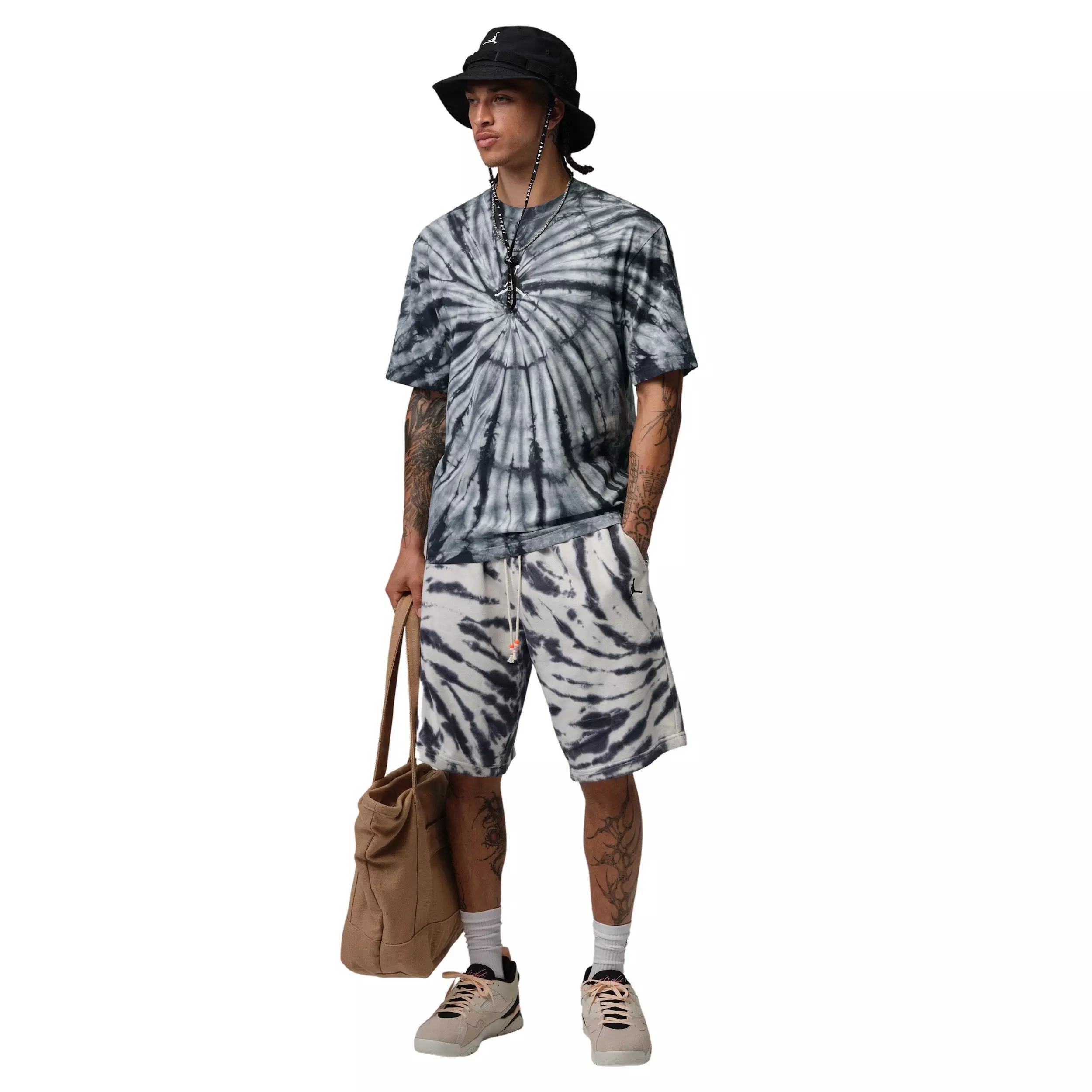 Jordan Men's Brooklyn Tie-Dye Festival T-Shirt - WHITE/BLACK