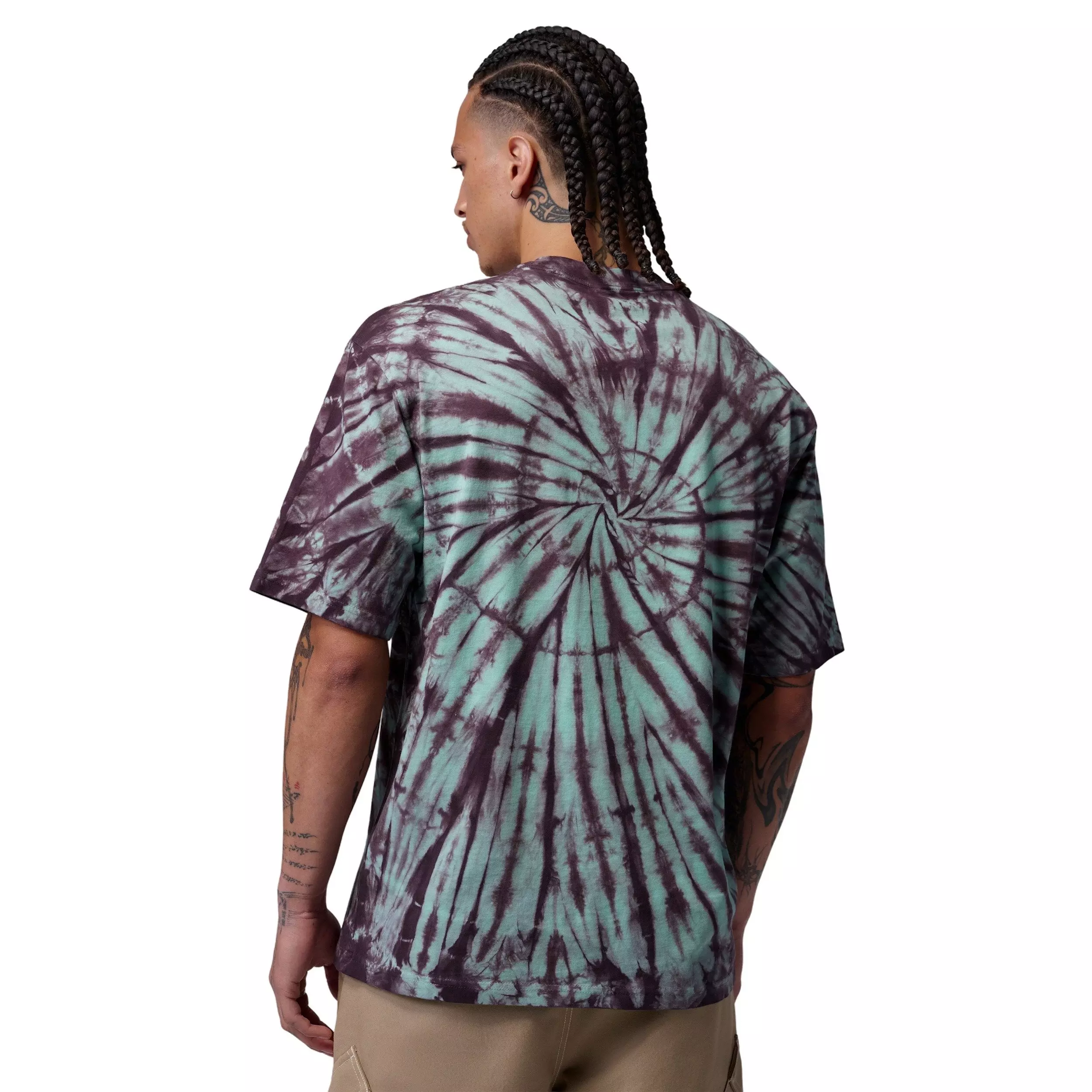 Jordan Men's Brooklyn Tie-Dye Festival T-Shirt - GREEN/PURPLE