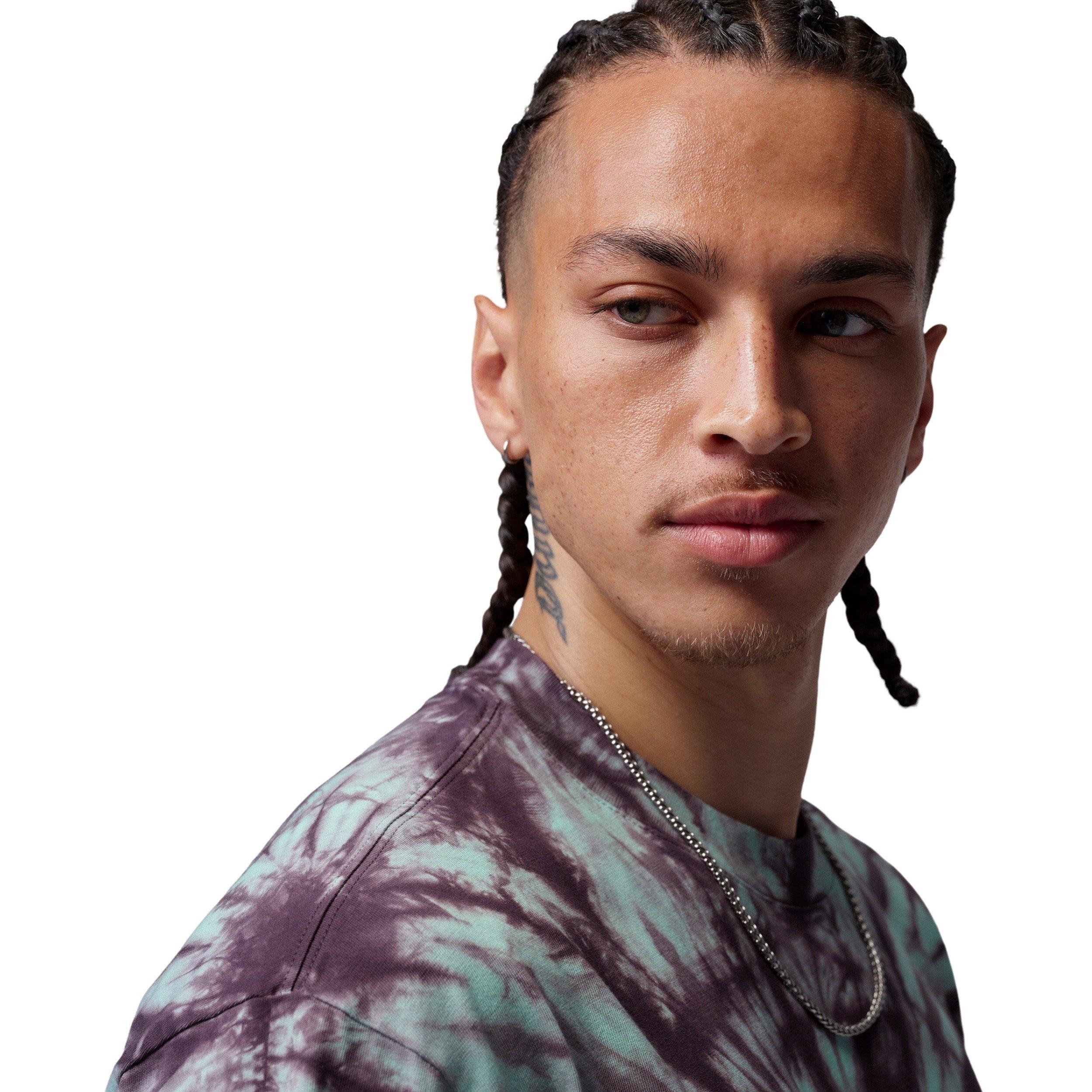 Jordan Men's Brooklyn Tie-Dye Festival T-Shirt - GREEN/PURPLE Thumbnail View 3