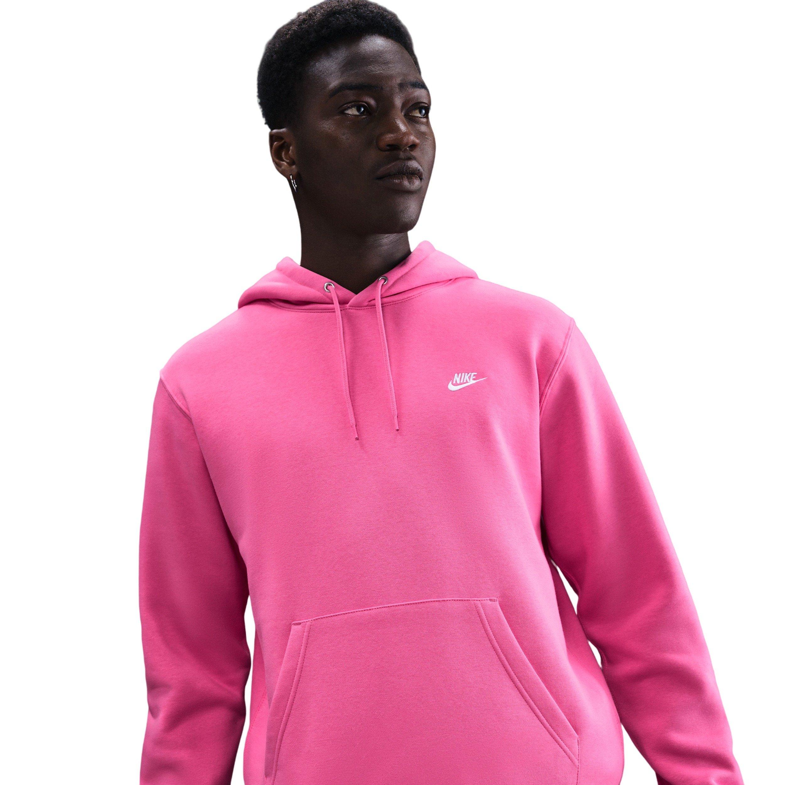 Nike Men's Club Pullover Fleece Hoodie - Pink - PINK Thumbnail View 1
