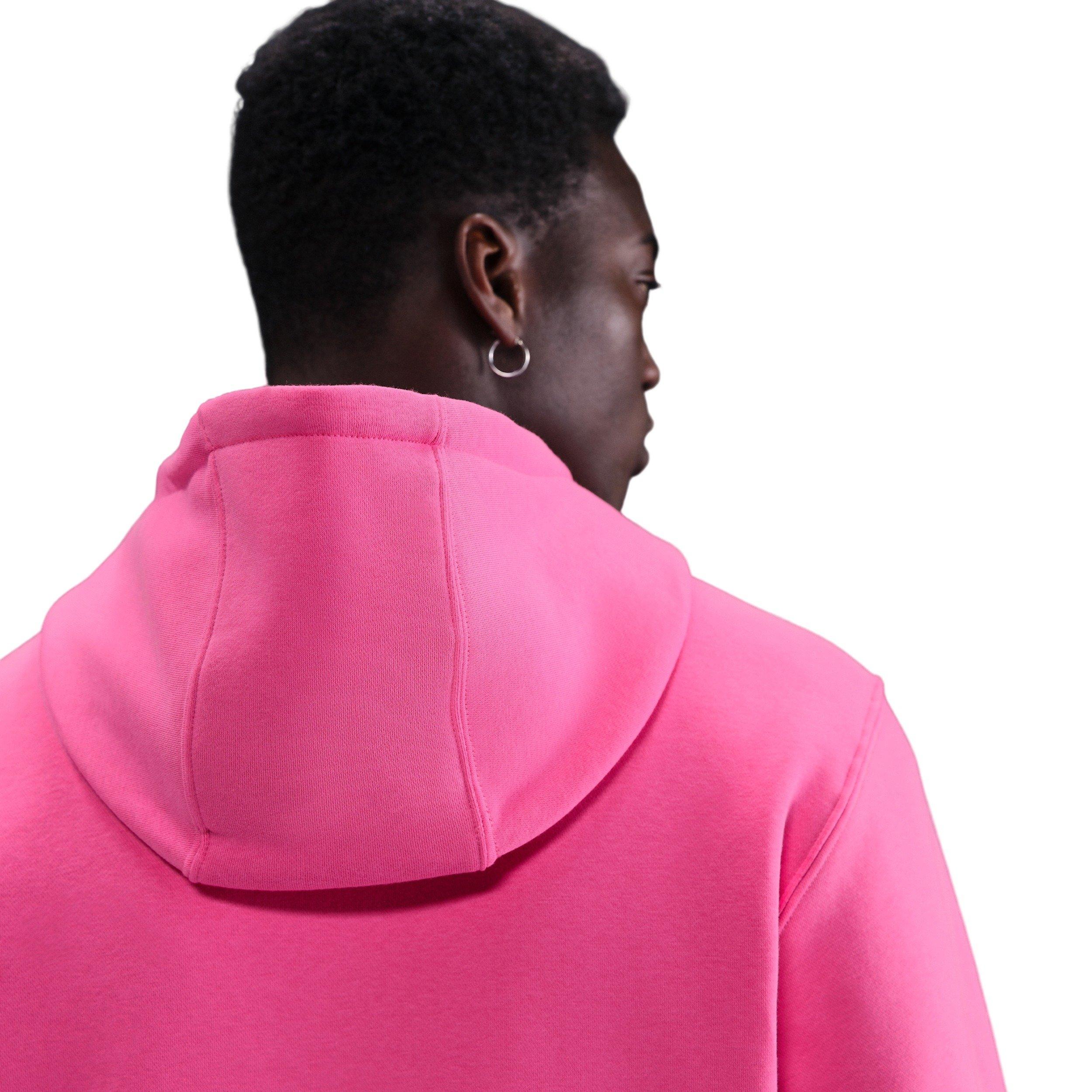 Nike Men's Club Pullover Fleece Hoodie - Pink - PINK Thumbnail View 2
