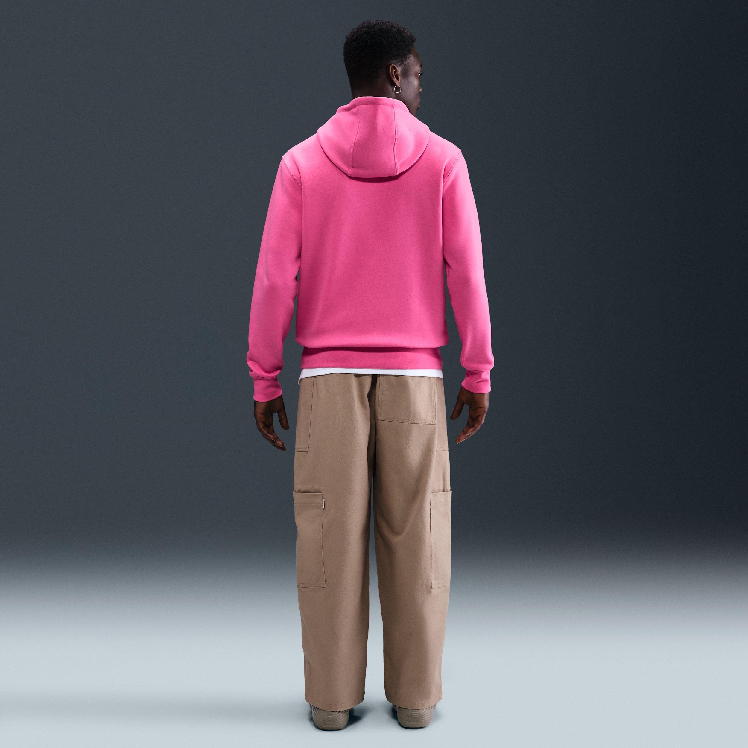 Nike Men's Club Pullover Fleece Hoodie - Pink - PINK Thumbnail View 5