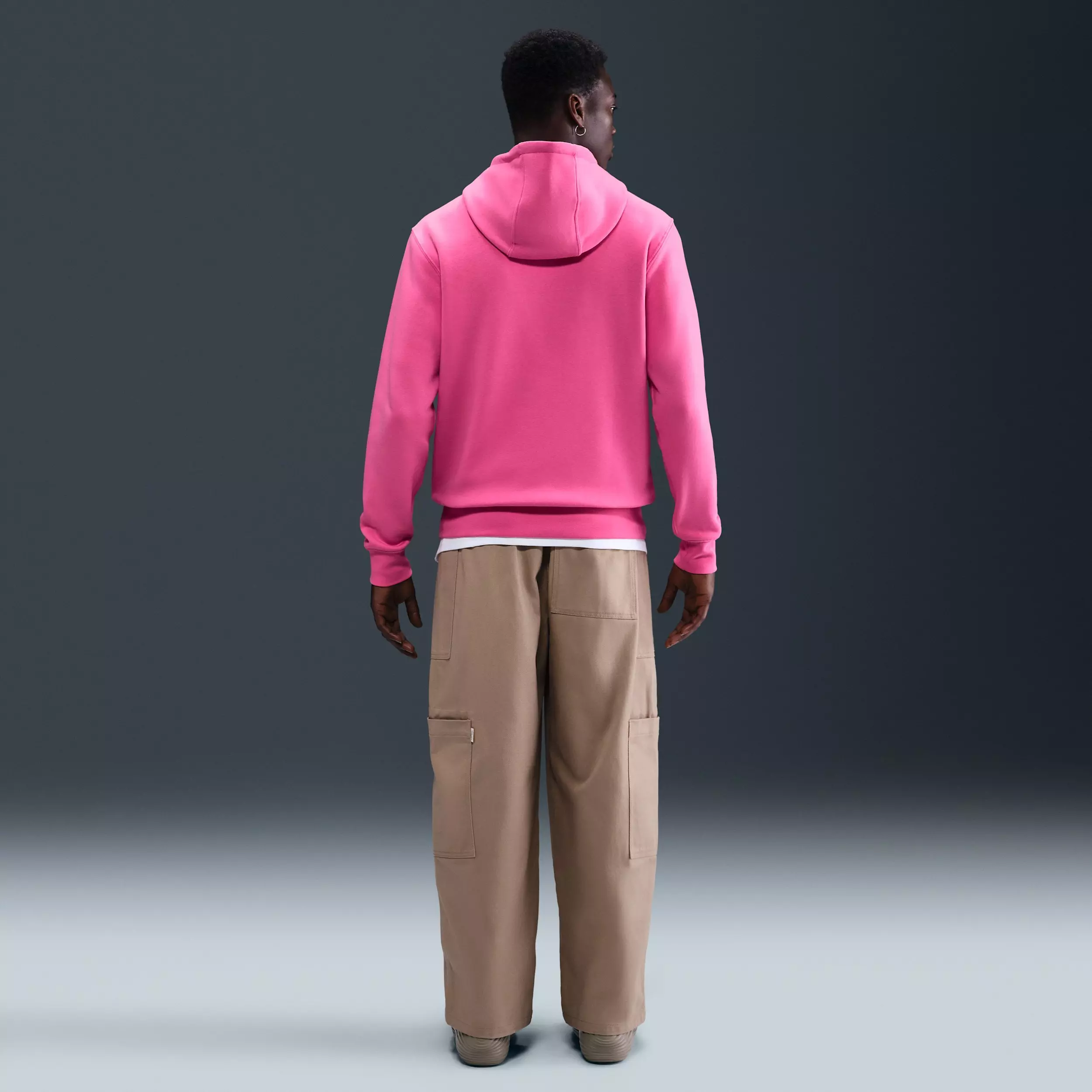 Nike Men's Club Pullover Fleece Hoodie - Pink - PINK