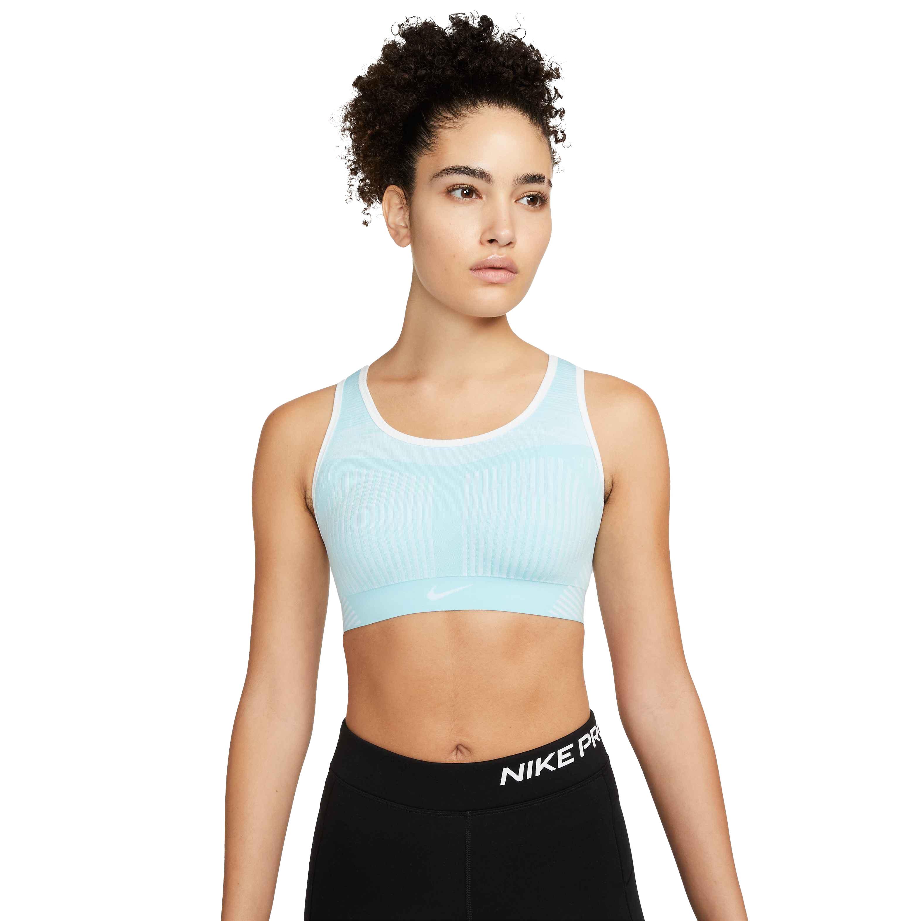 Nike Women's Sports Bras 100% Nylon Flyknit High Support AJ4047 Black  (Small)