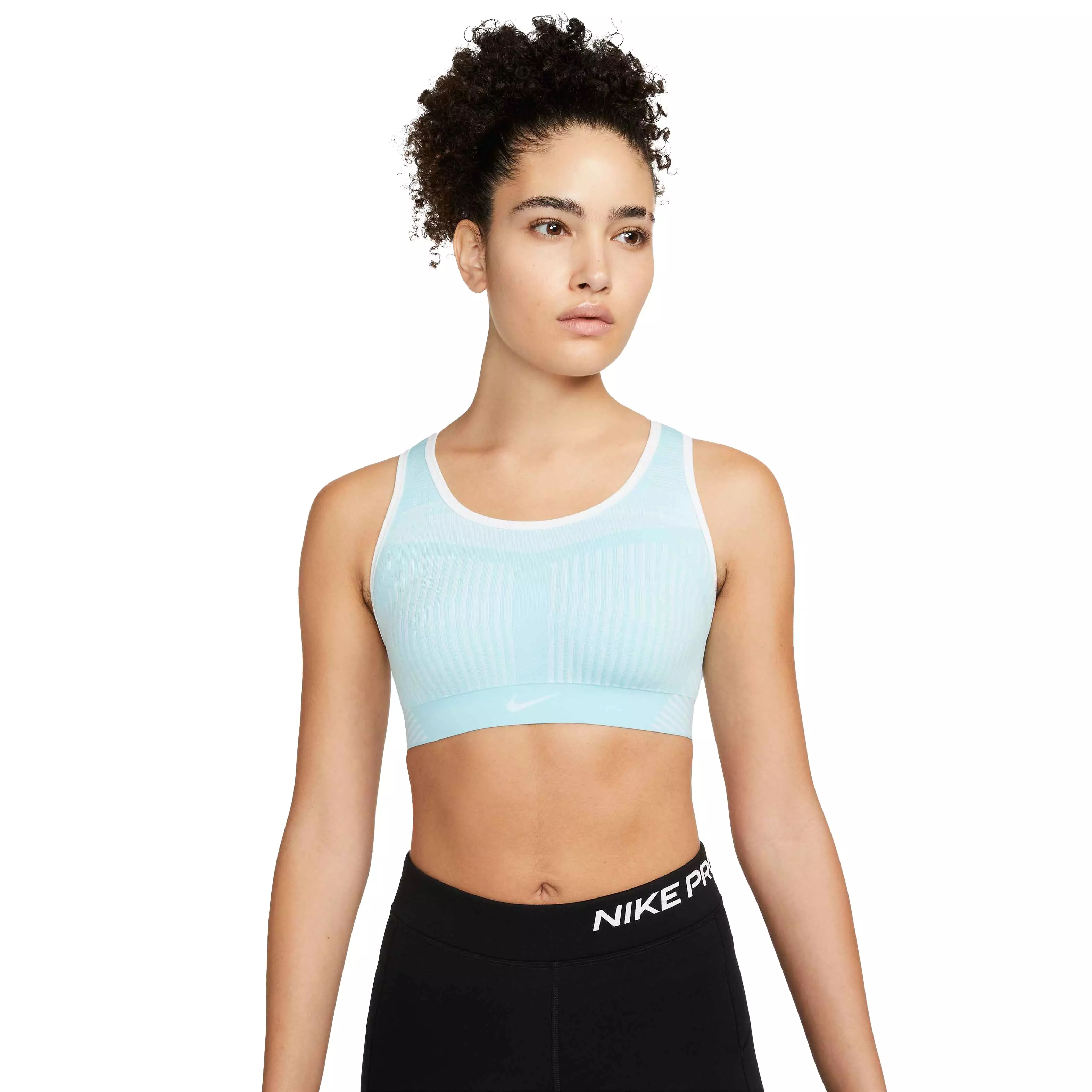 Nike Women's FE/NOM Flyknit High-Support Non-Padded Sports Bra - BLUE