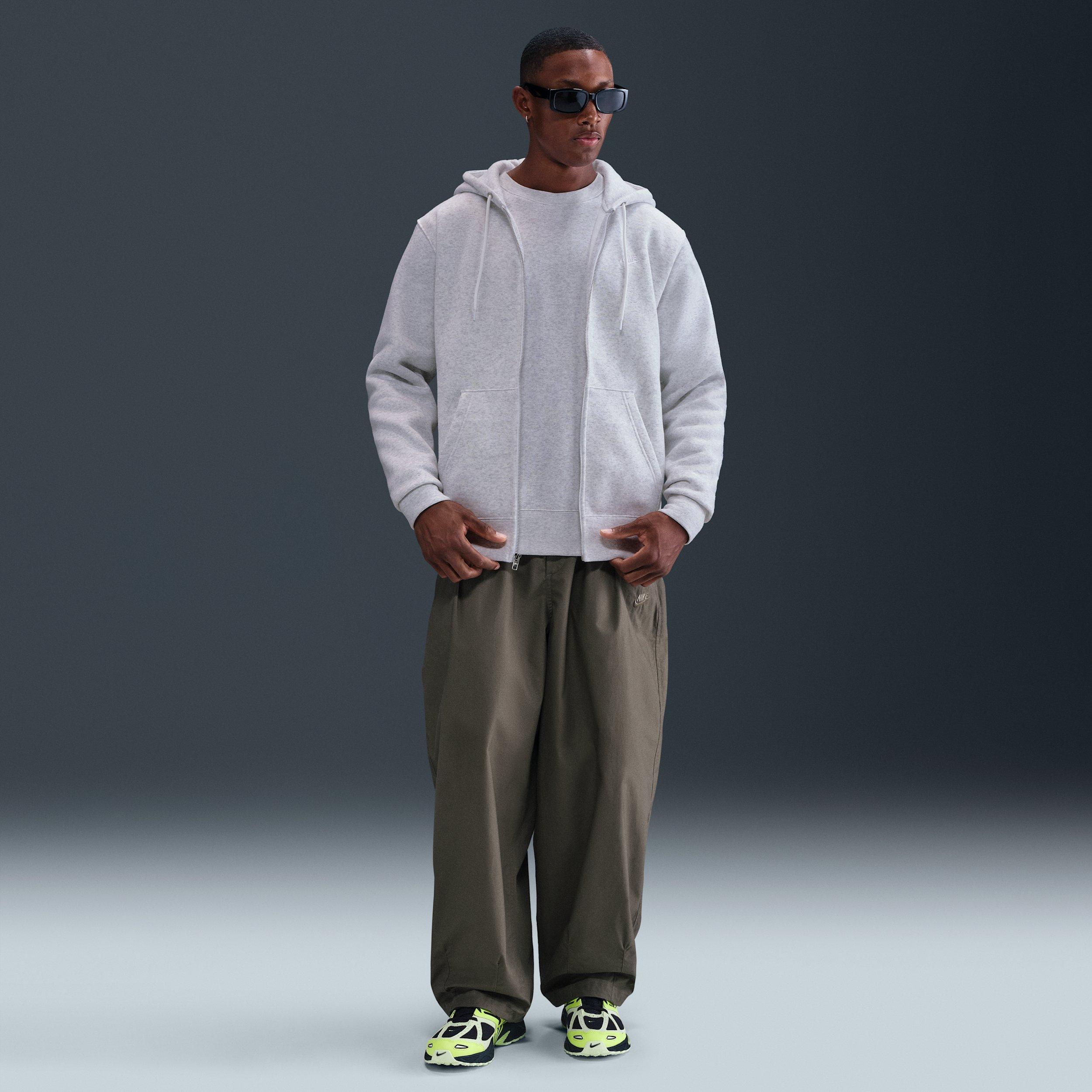 Nike Men's Club Full-Zip Fleece Jacket -Birch Heather - BIRCH HEATHER Thumbnail View 4