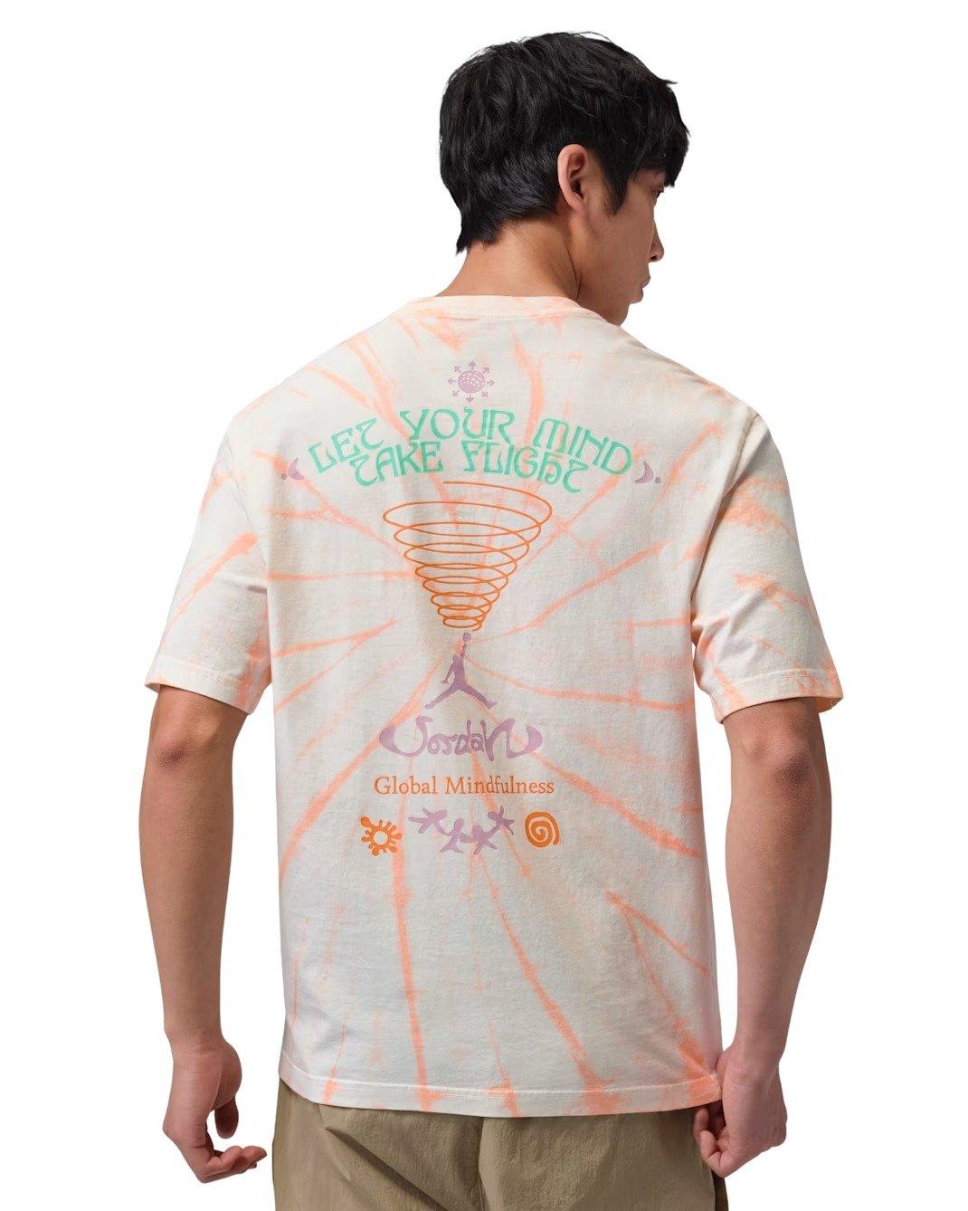 Jordan Men's Brooklyn Tie-Dye Global Mindfulness Festival T-Shirt - WHITE Thumbnail View 2