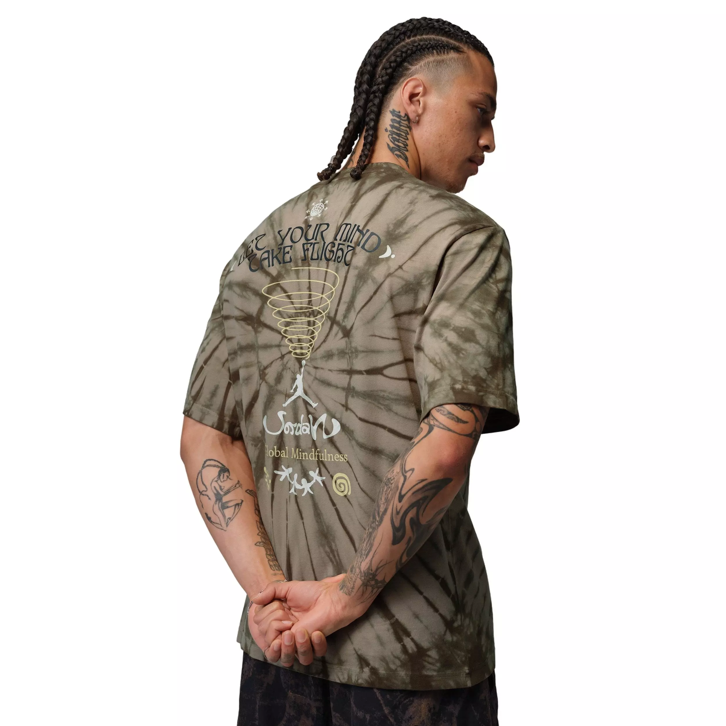 Jordan Men's Brooklyn Tie-Dye Global Mindfulness Festival T-Shirt - BROWN
