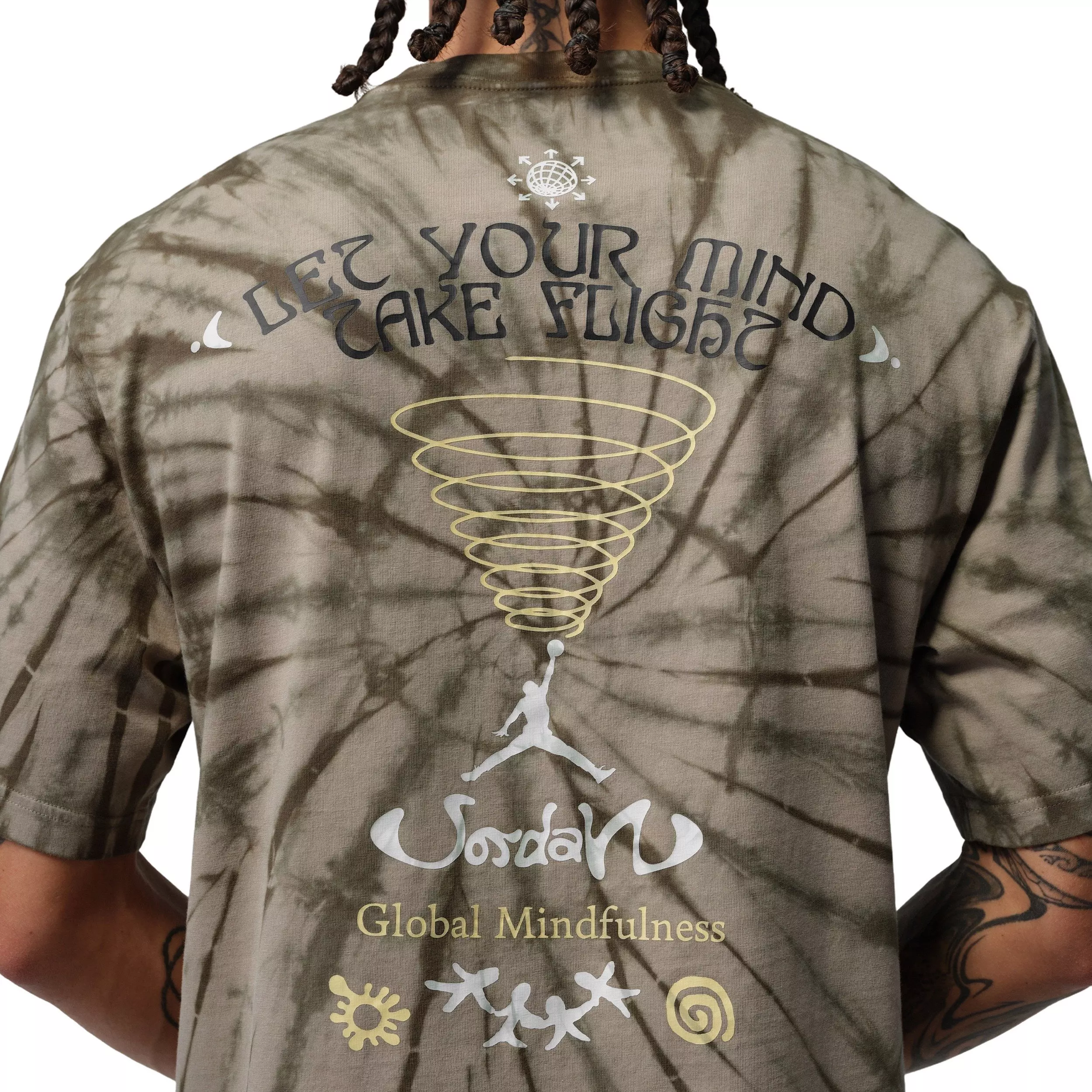 Jordan Men's Brooklyn Tie-Dye Global Mindfulness Festival T-Shirt - BROWN