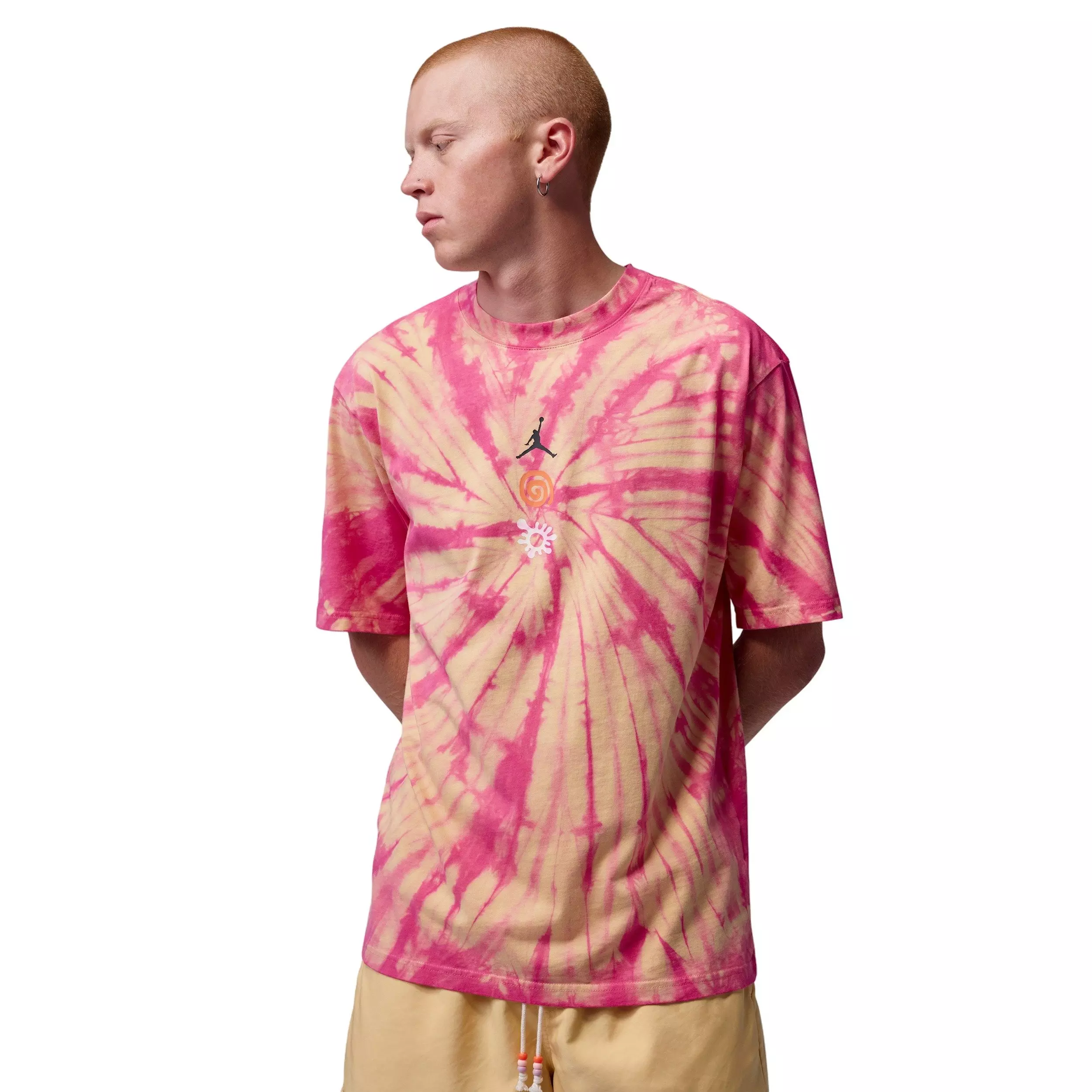 Jordan Men's Brooklyn Tie-Dye Global Mindfulness Festival T-Shirt - YELLOW/PINK