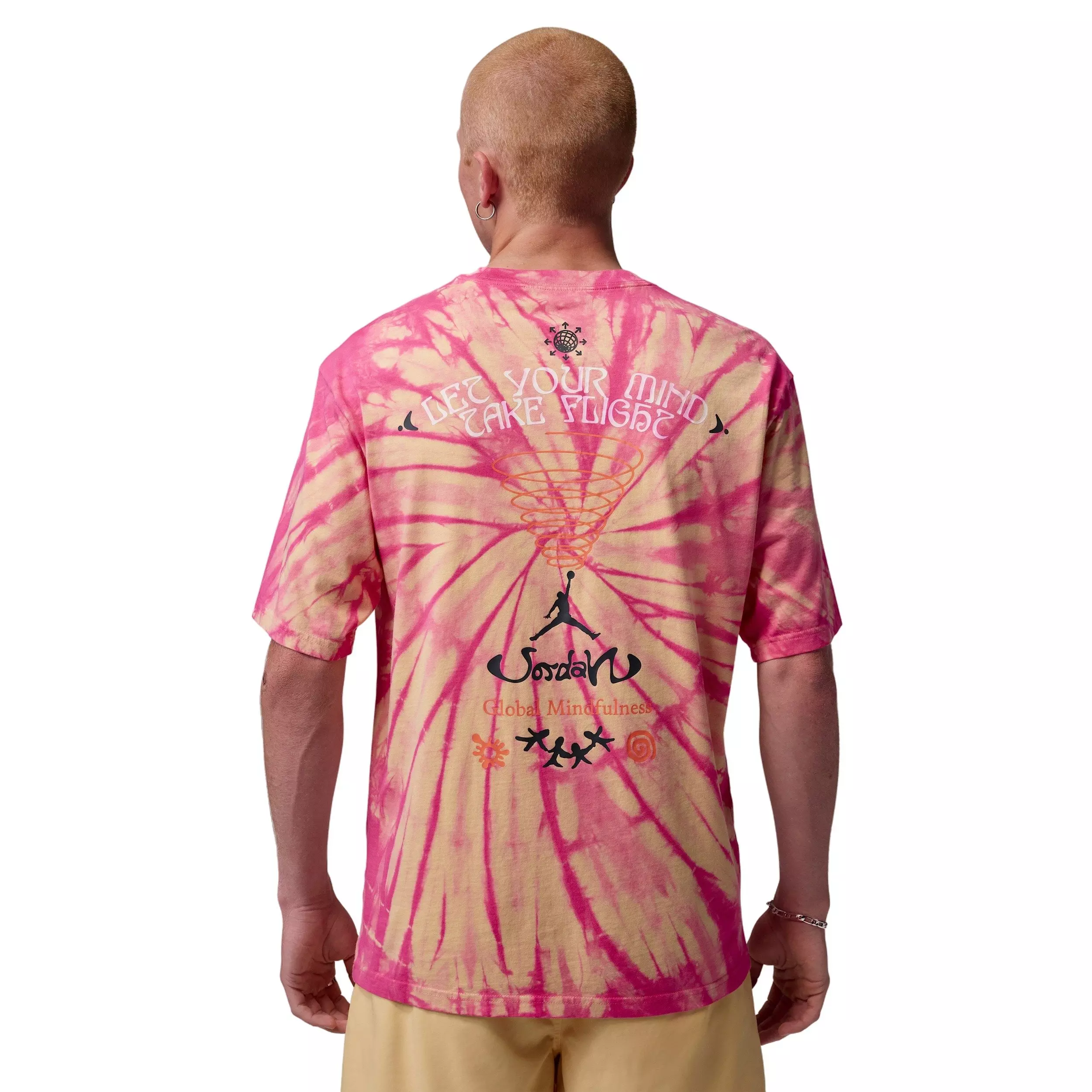 Jordan Men's Brooklyn Tie-Dye Global Mindfulness Festival T-Shirt - YELLOW/PINK