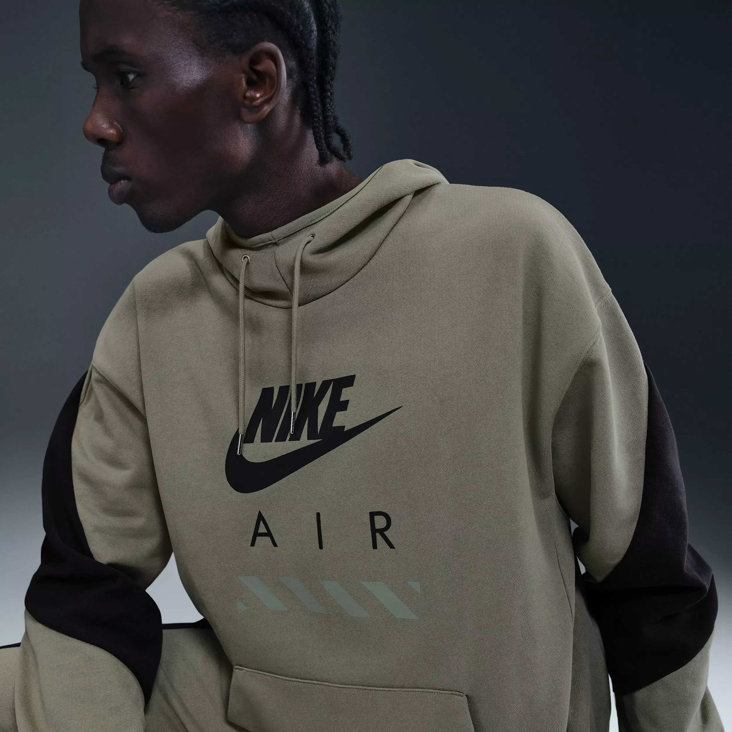 Nike Air Men's Fleece Pullover Hoodie - Green - GREEN