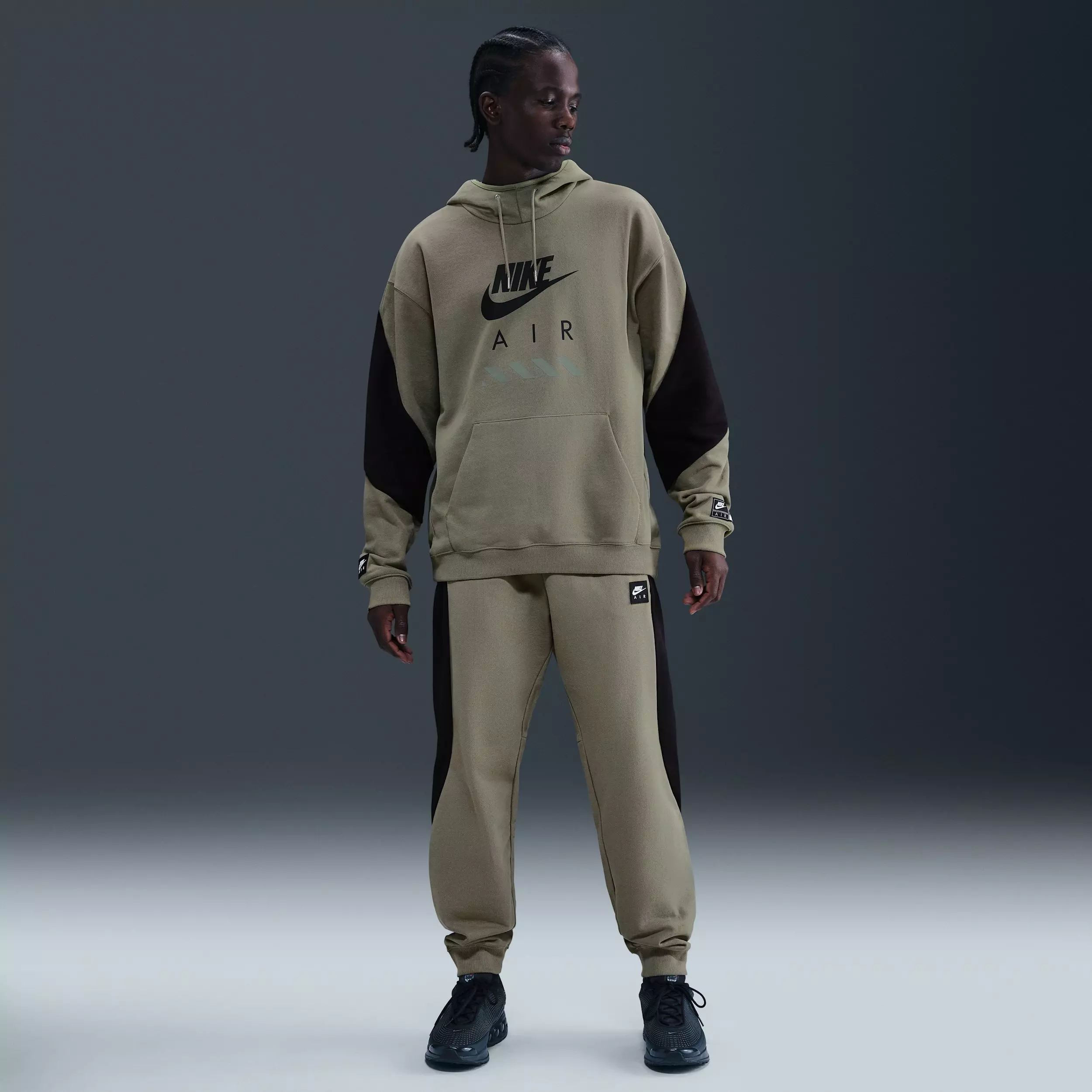 Nike Air Men's Fleece Pullover Hoodie -Green - GREEN