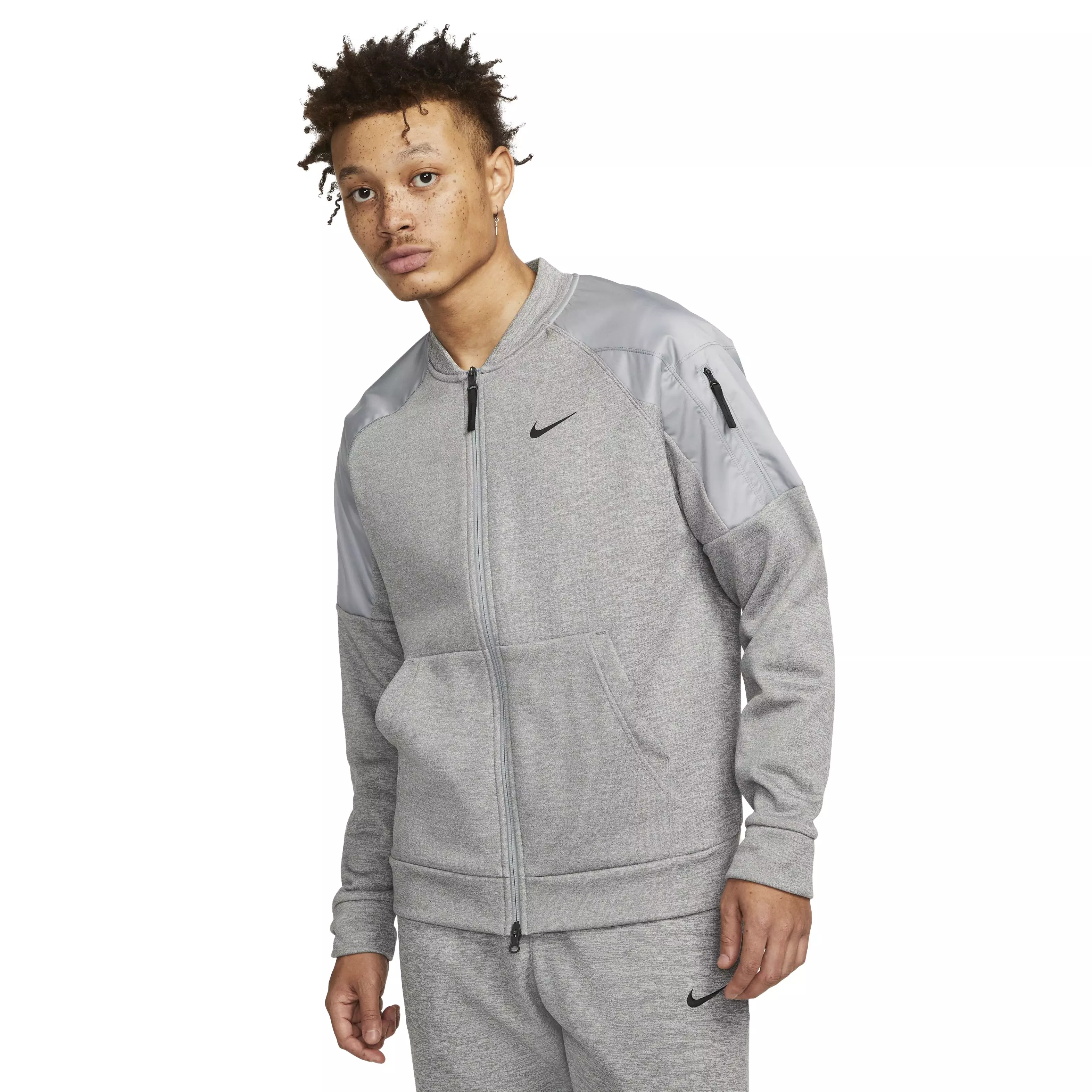 Nike Men's Therma-Fit Novelty Training Full-Zip Bomber Jacket - DARK GREY