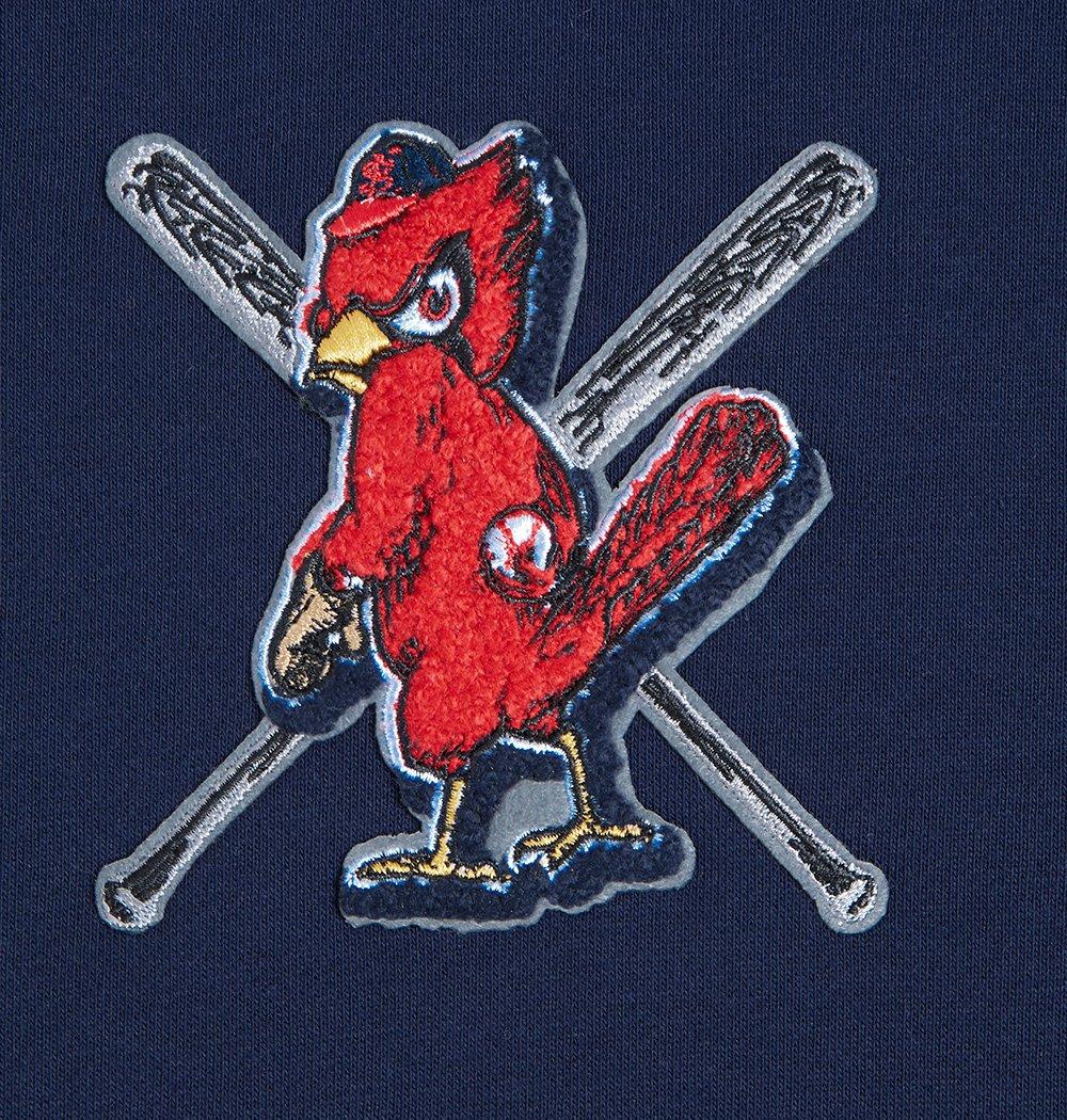 Pro Standard Women's MLB St. Louis Cardinals Mashup Rib Cropped Fleece PO Hoodie - Navy/Red - NAVY/RED Thumbnail View 5