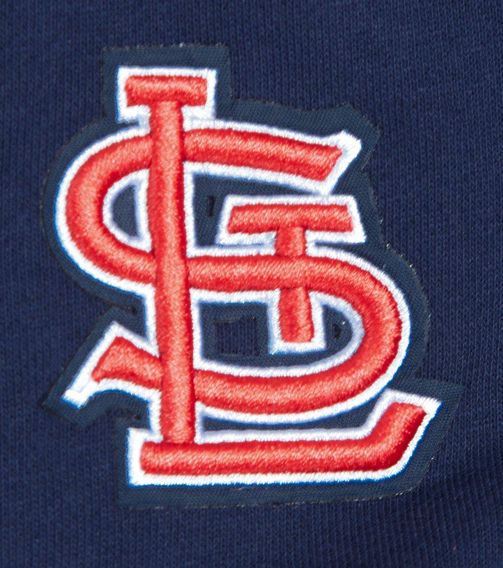 Pro Standard Women's MLB St. Louis Cardinals Mashup Rib Cropped Fleece PO Hoodie - Navy/Red - NAVY/RED Thumbnail View 6