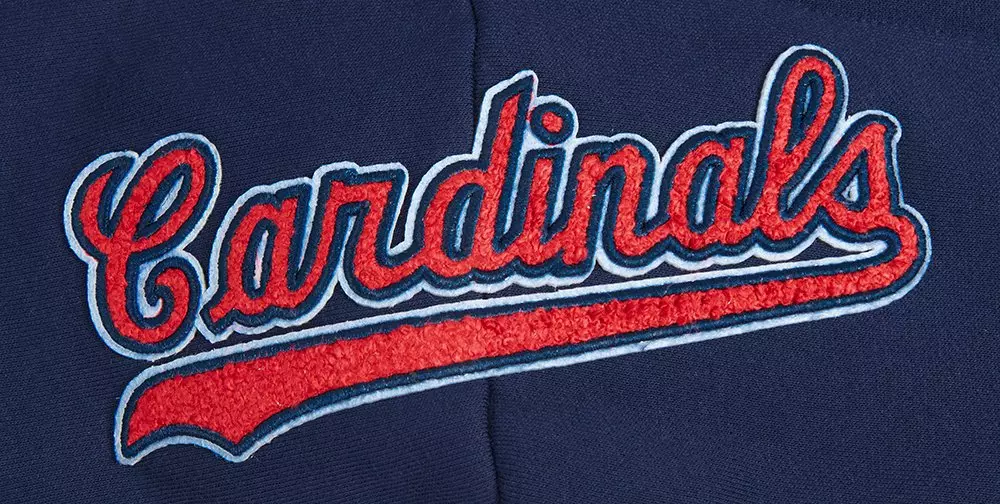 Pro Standard Women's MLB St. Louis Cardinals Mashup Rib Cropped Fleece PO Hoodie - Navy/Red - NAVY/RED