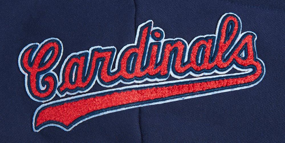 Pro Standard Women's MLB St. Louis Cardinals Mashup Rib Cropped Fleece PO Hoodie -Navy/Red - NAVY/RED Thumbnail View 7