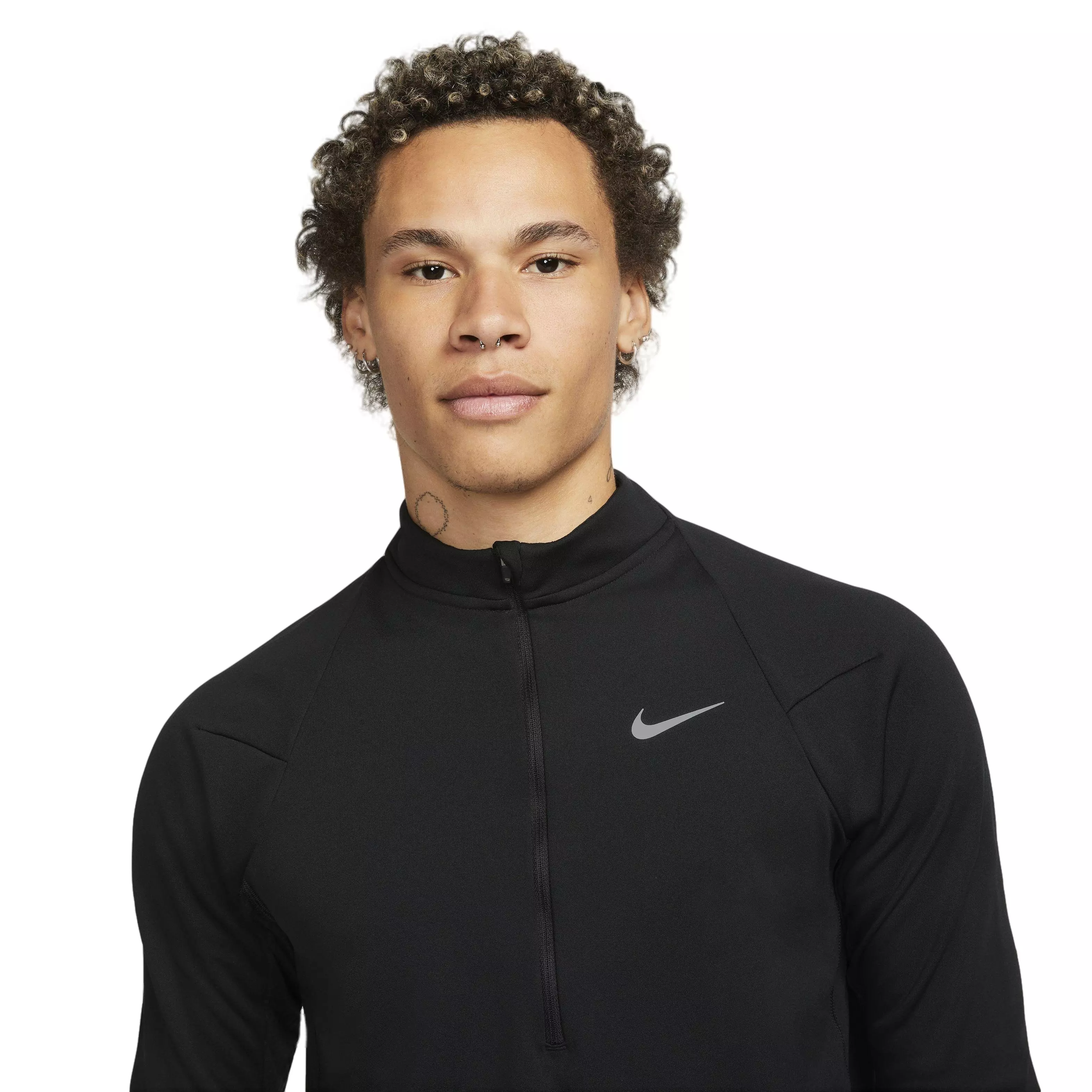 Nike Men's Therma-FIT Run Division Element 1/2 Zip Running Top-Black - BLACK
