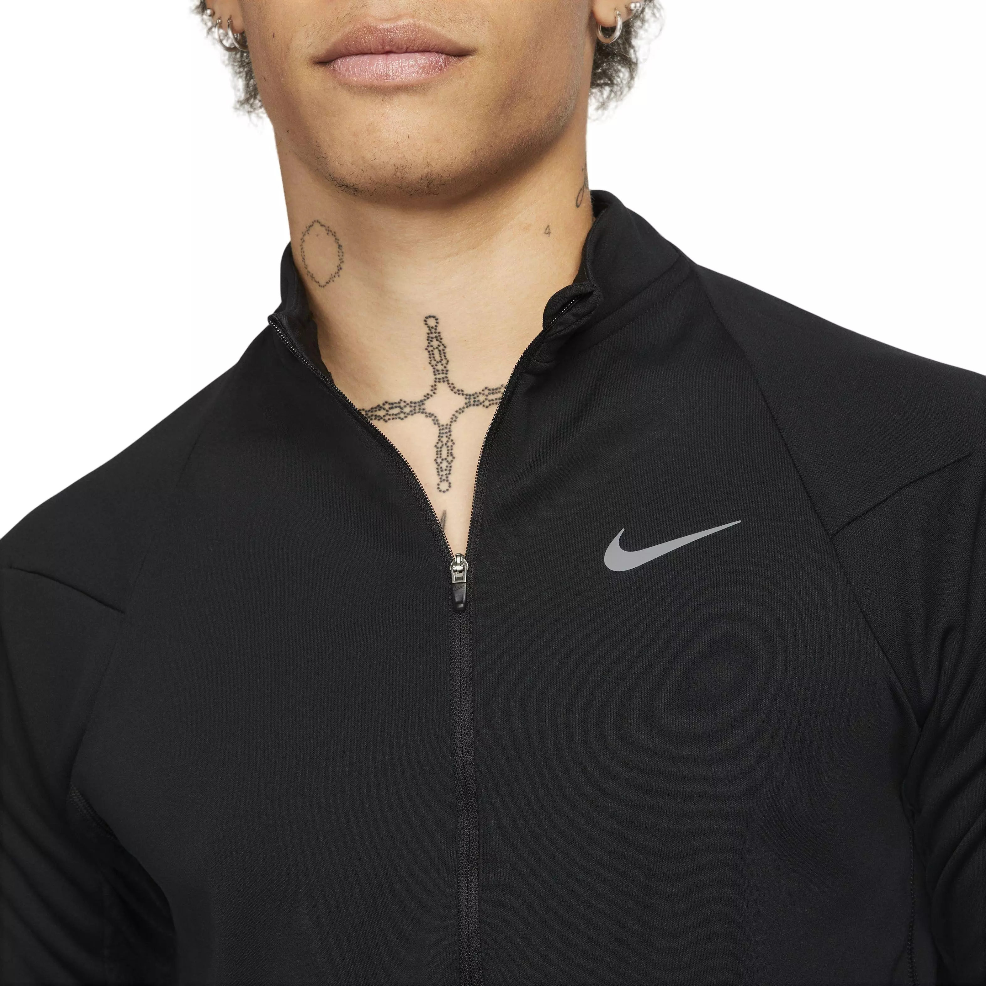 Nike Men's Therma-FIT Run Division Element 1/2 Zip Running Top-Black - BLACK